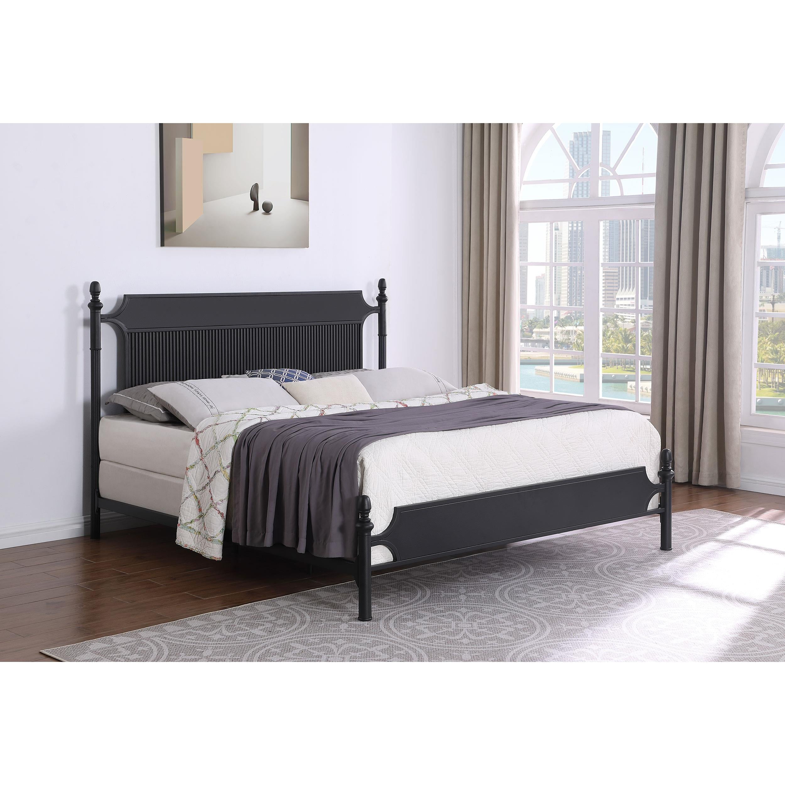 Coaster Furniture Cameron 360321KE 51-inch Metal Eastern King Panel Bed - Black IMAGE 8