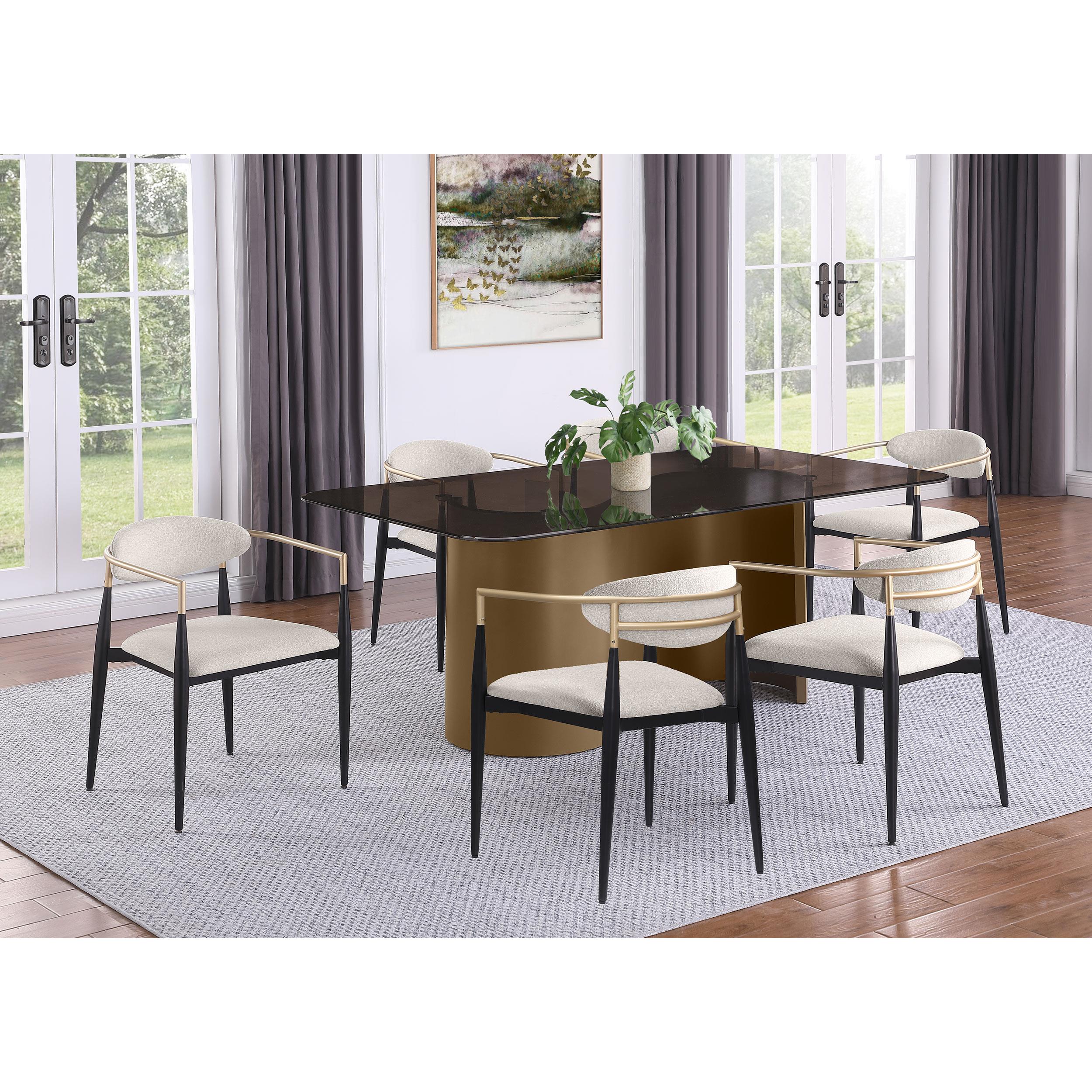 Coaster Furniture Alexis 182692 Fabric Upholstered Dining Arm Chair - Beige (Set of 2) IMAGE 11