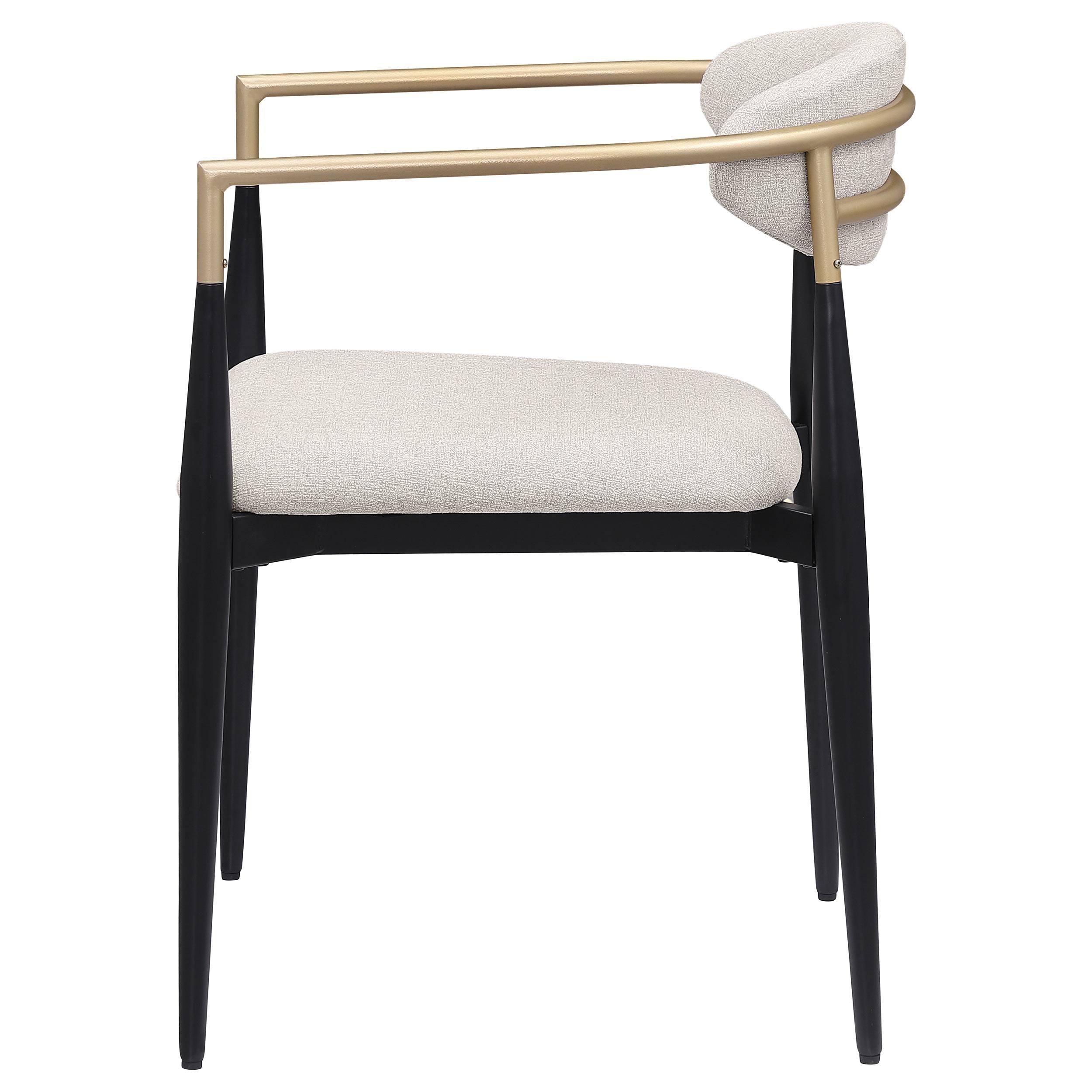 Coaster Furniture Alexis 182692 Fabric Upholstered Dining Arm Chair - Beige (Set of 2) IMAGE 4