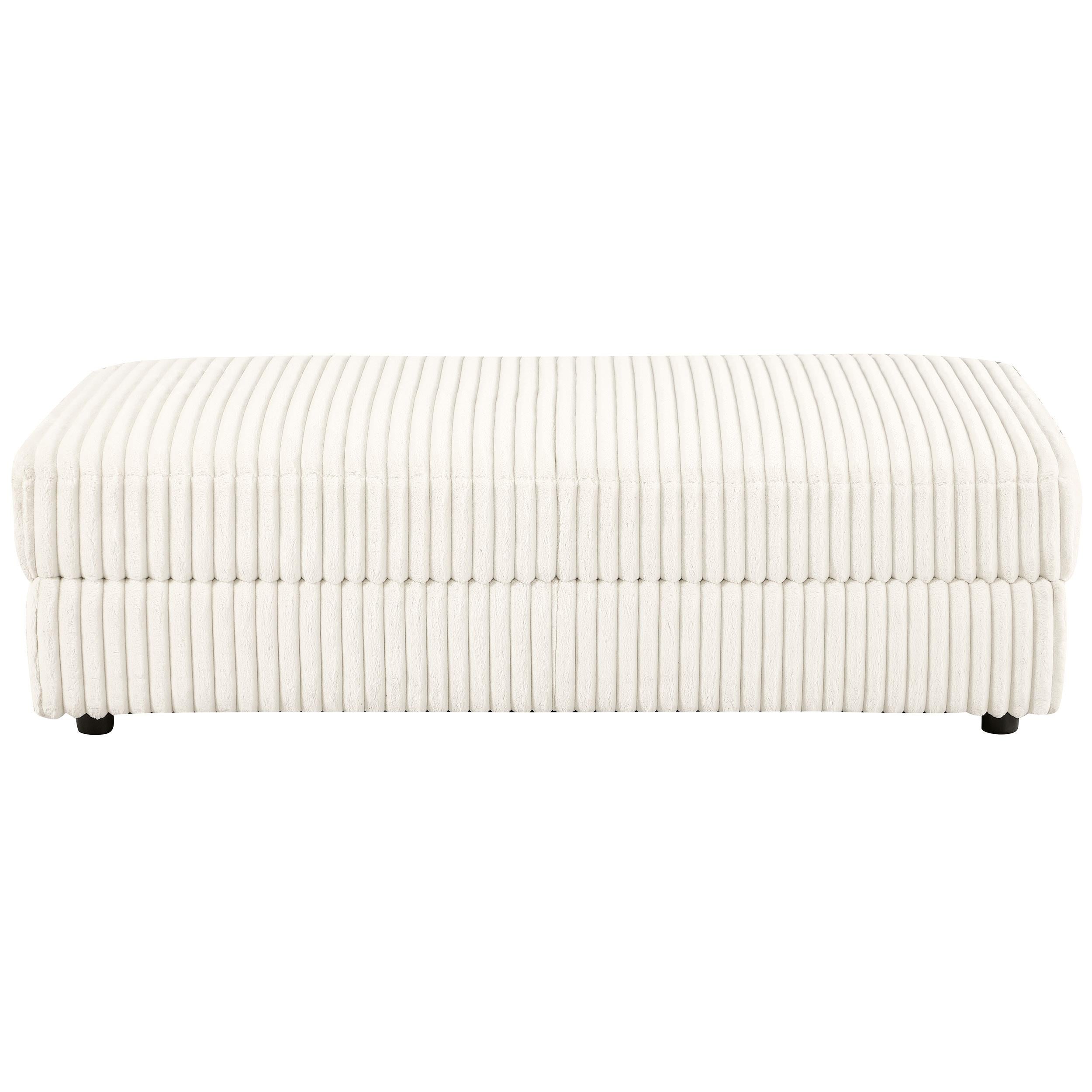Coaster Furniture Emberson 508855 Upholstered Rectangular Storage Ottoman - Ivory IMAGE 3
