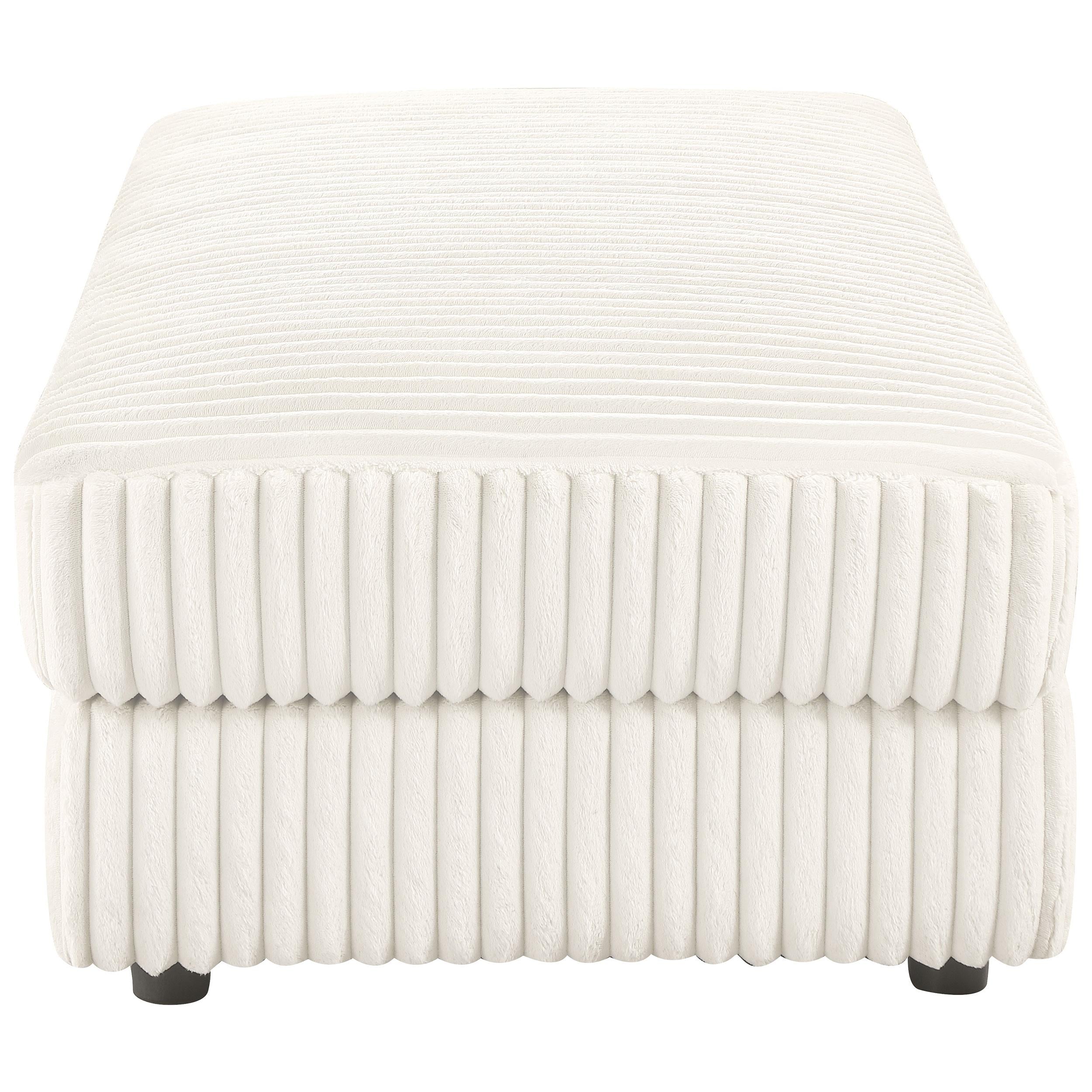 Coaster Furniture Emberson 508855 Upholstered Rectangular Storage Ottoman - Ivory IMAGE 5