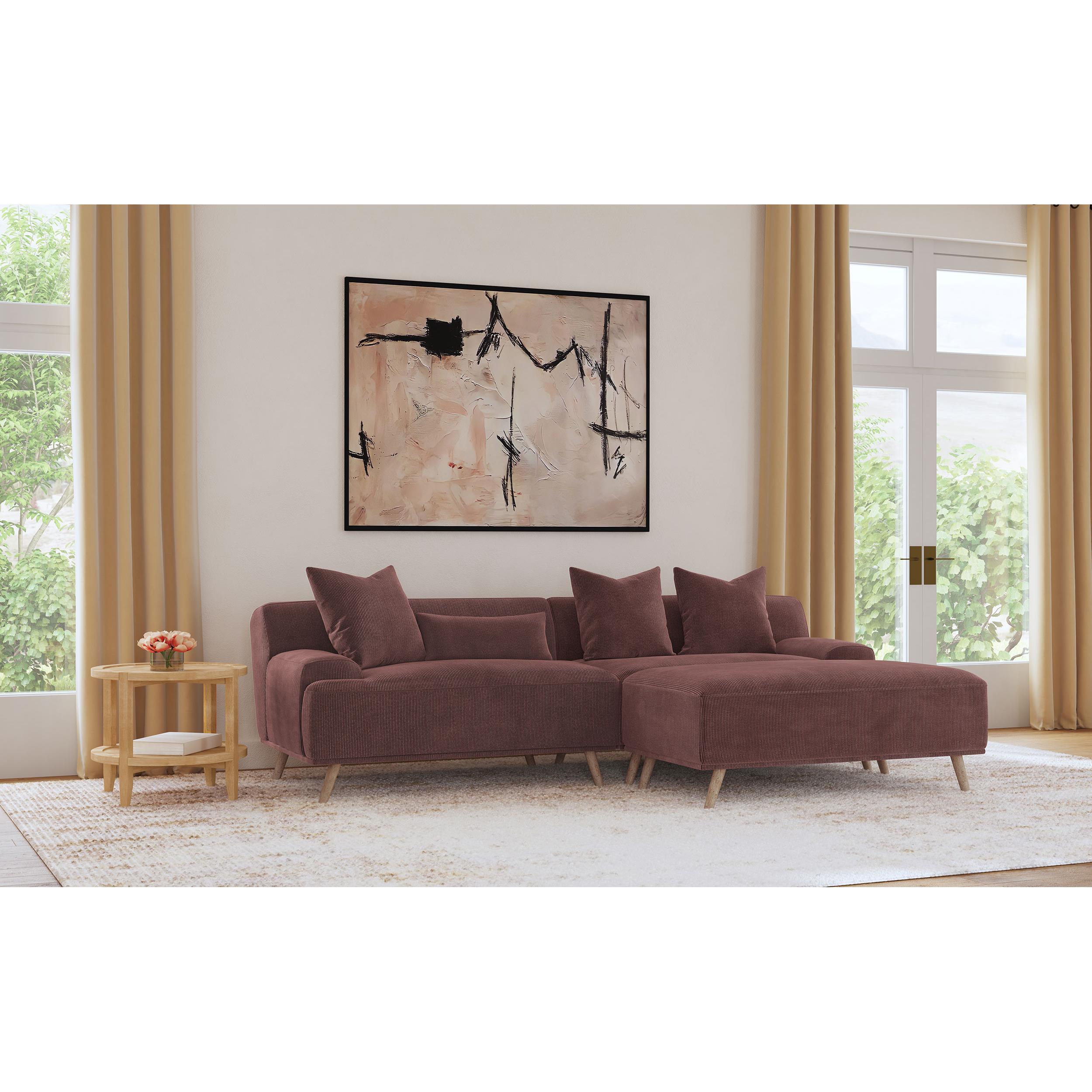 Coaster Furniture Elizabeth 503959 Corduroy Upholstered Ottoman - Wine Red IMAGE 6