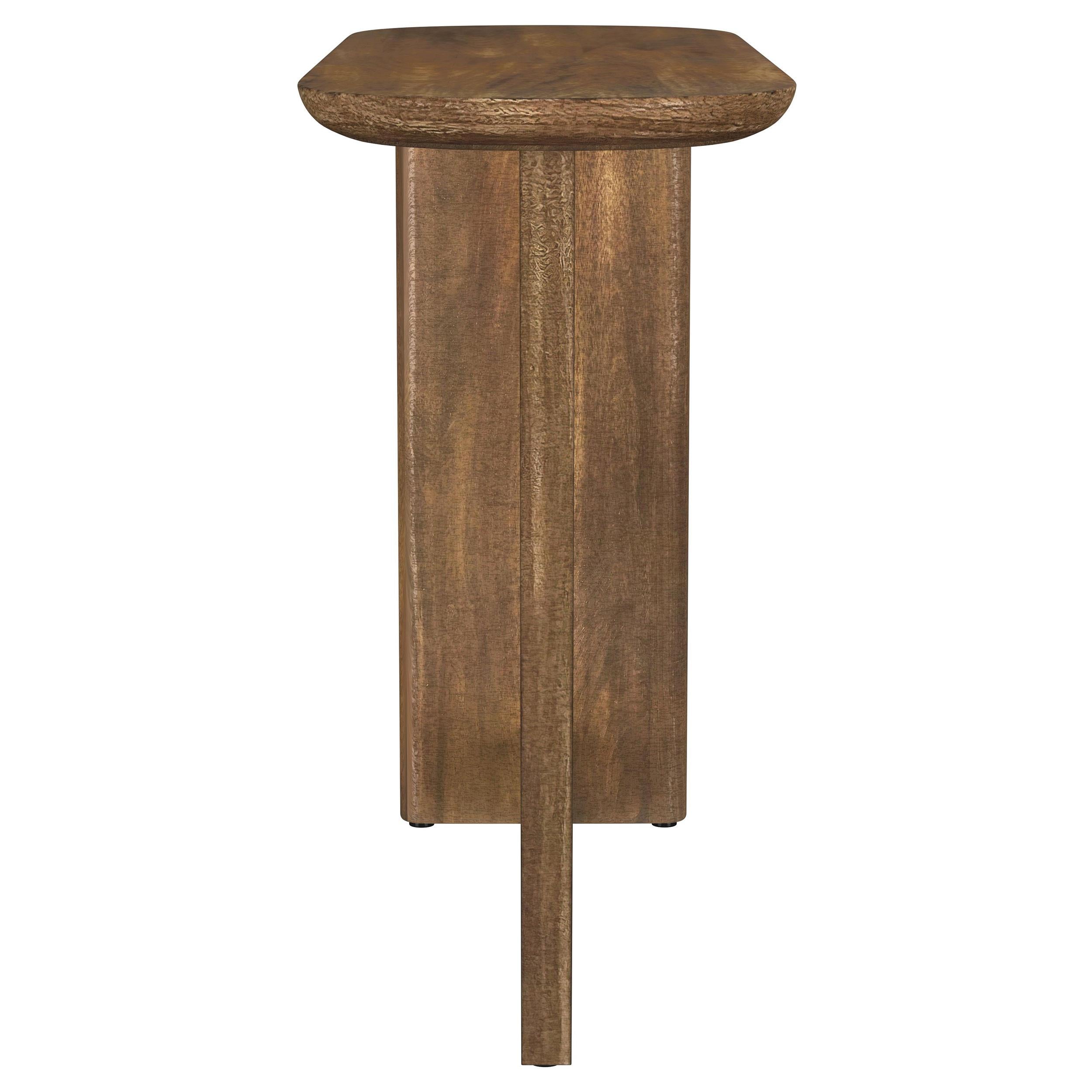 Coaster Furniture Fletcher 930030 Oval Solid Mango Wood Entryway Console Table - Brown IMAGE 2