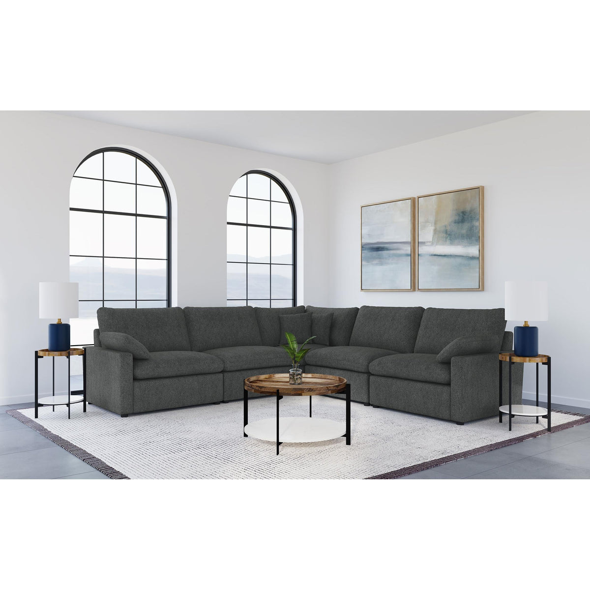 Collins Power Reclining Fabric 5 pc Sectional 609530P