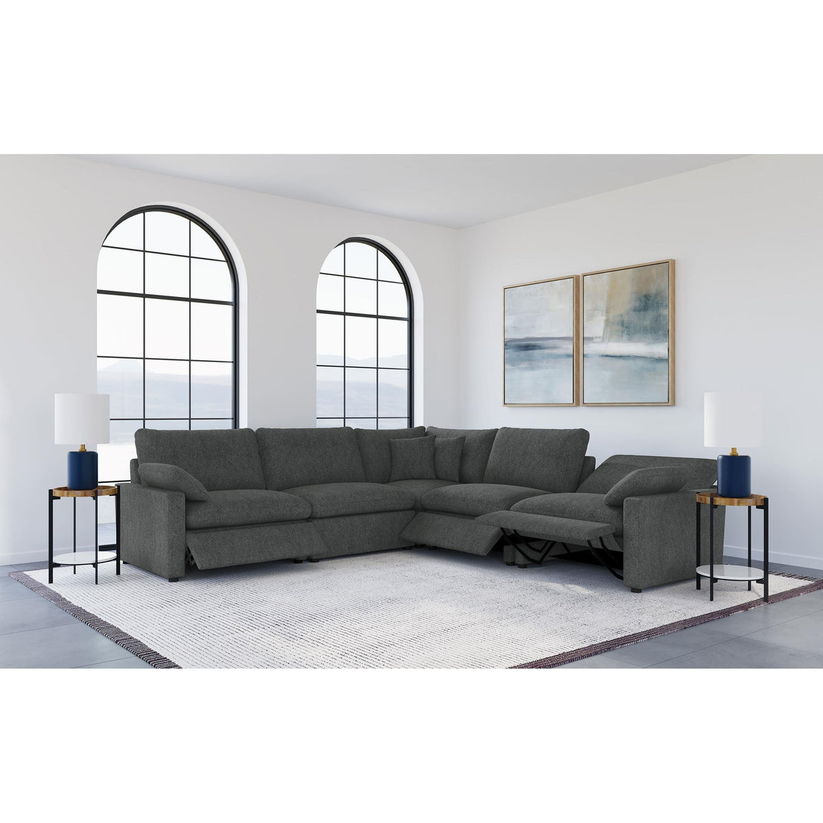 Collins Power Reclining Fabric 5 pc Sectional 609530P