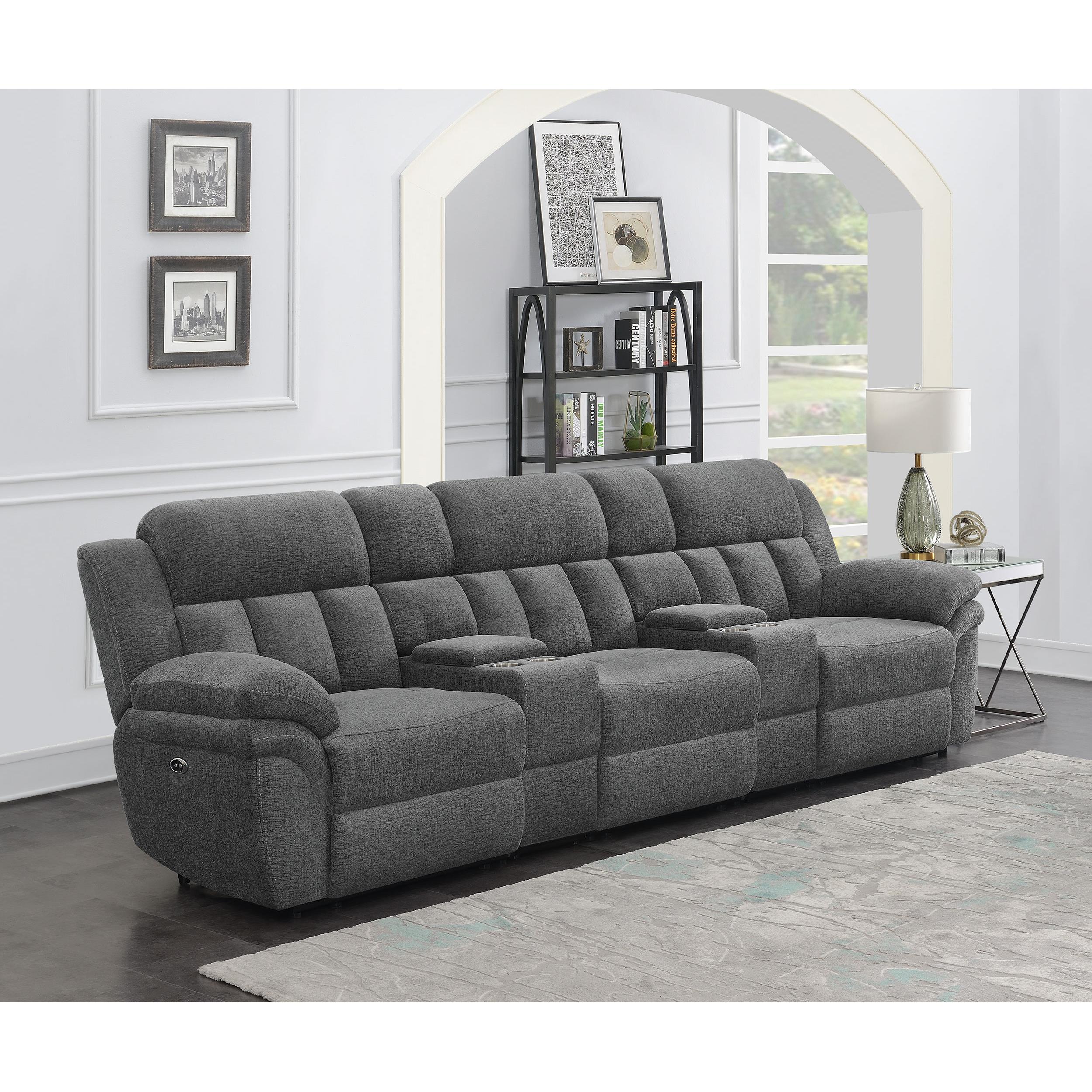 Coaster Furniture Bahrain 609541PT 5-piece Power Home Theater Seating - Charcoal IMAGE 1