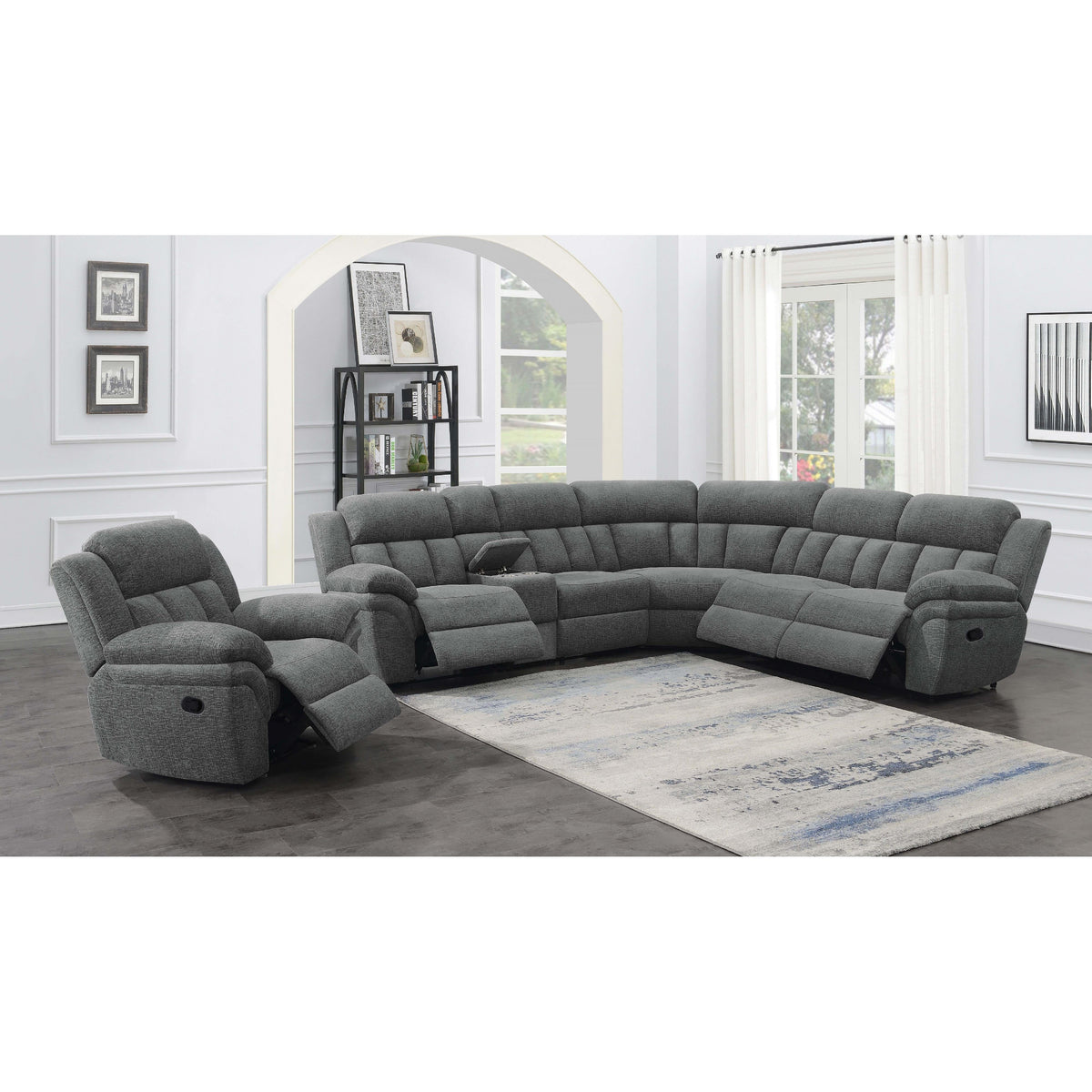 Bahrain Reclining Fabric 6 pc Sectional 609540