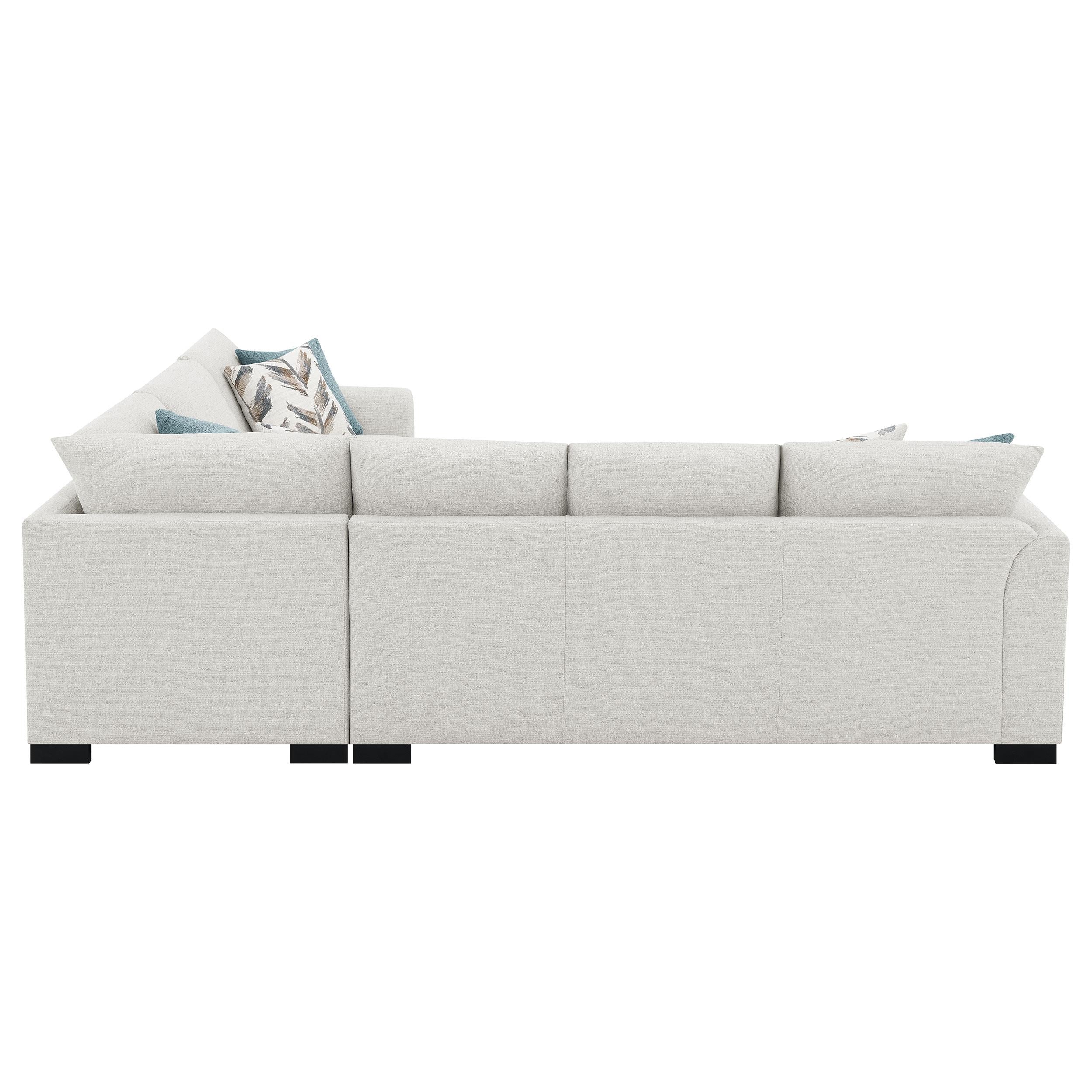 Coaster Furniture Ashford 500818 Chenille Upholstered Sleeper Sectional Sofa - Greige IMAGE 8