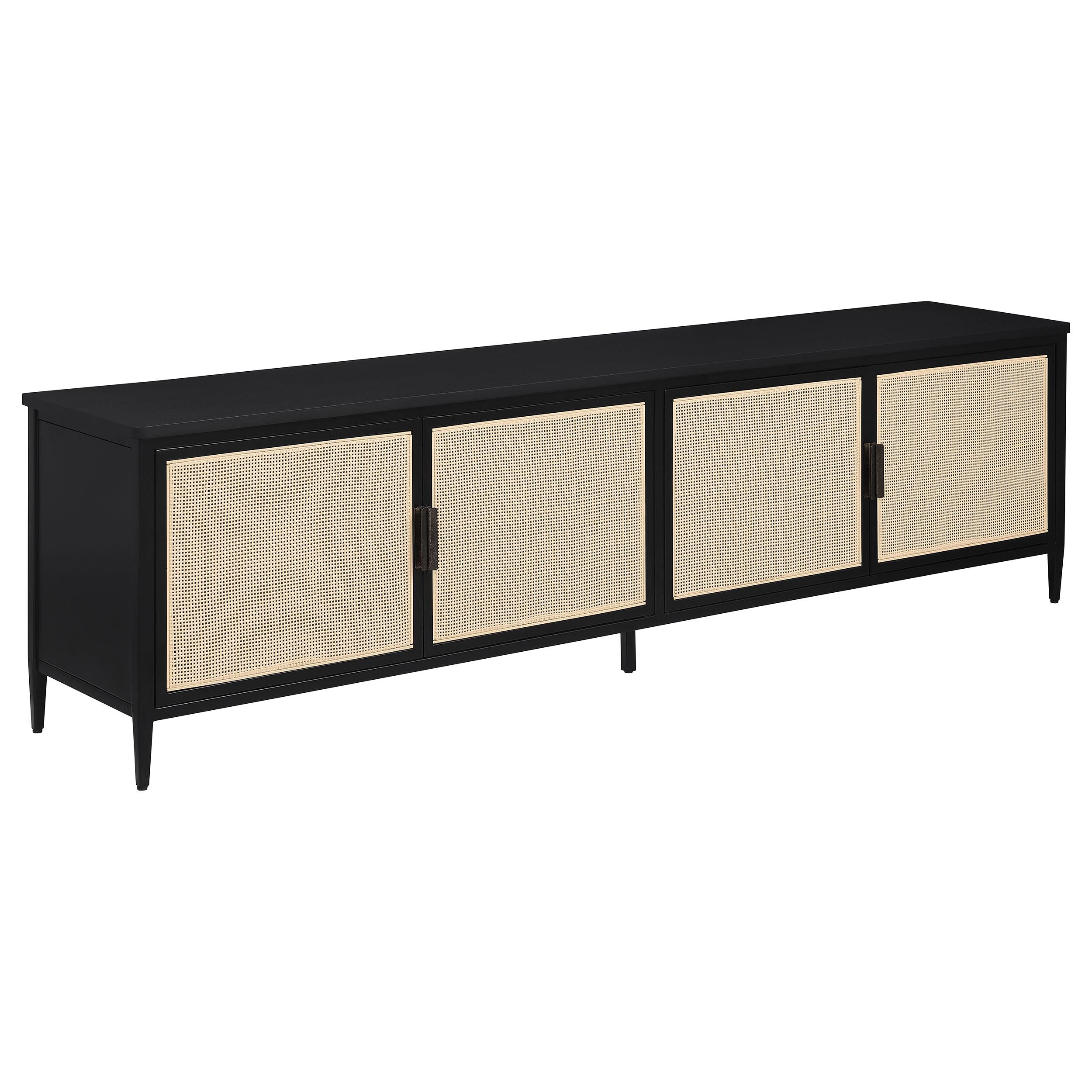 Coaster Furniture Amherst 710035 4-door 78-inch Metal TV Stand Media Console - Black IMAGE 1