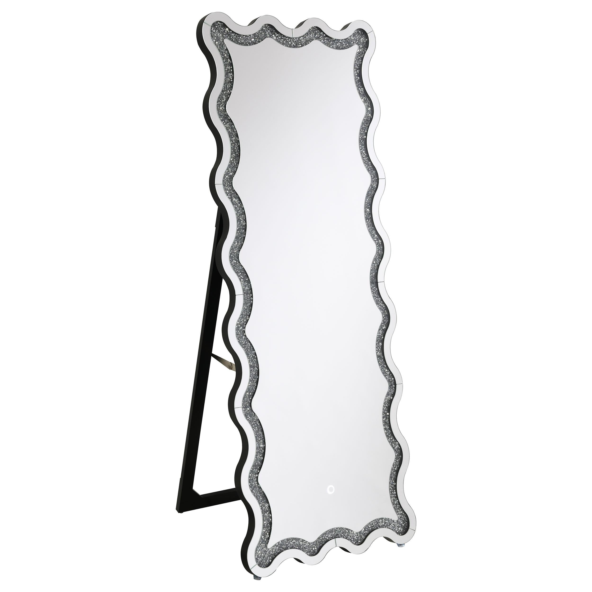 Coaster Furniture Brixey 961473 24 x 63 Inch LED Lighting Standing Floor Mirror - Black IMAGE 1