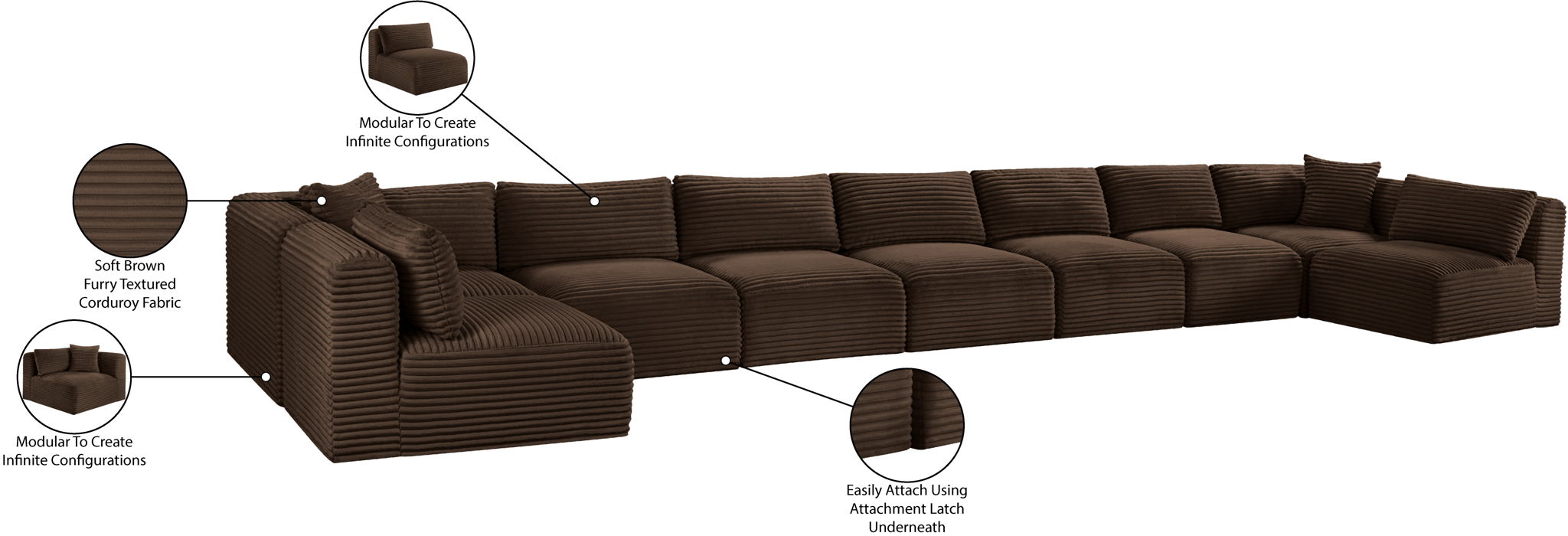 Shaggy - 9 Piece Modular Sectional