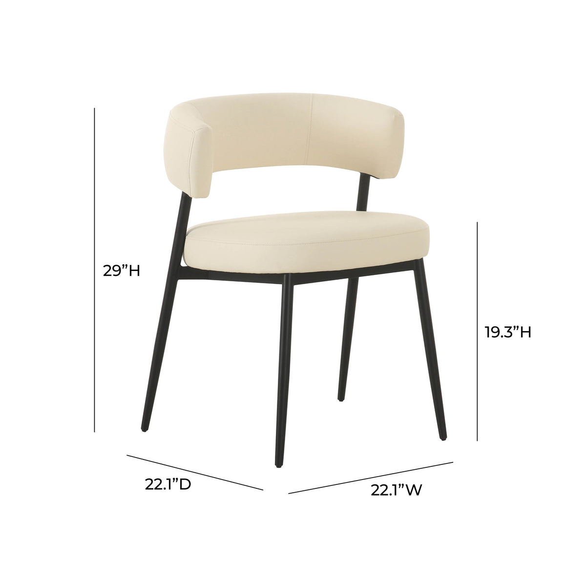 Maxine - Vegan Leather Dining Chair - Cream