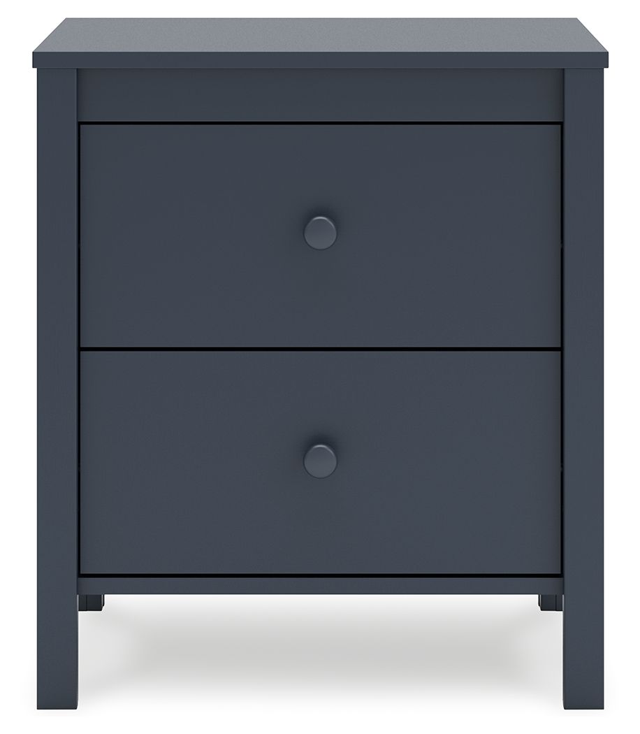 Simmenfort - Two Drawer Night Stand - Navy Blue
