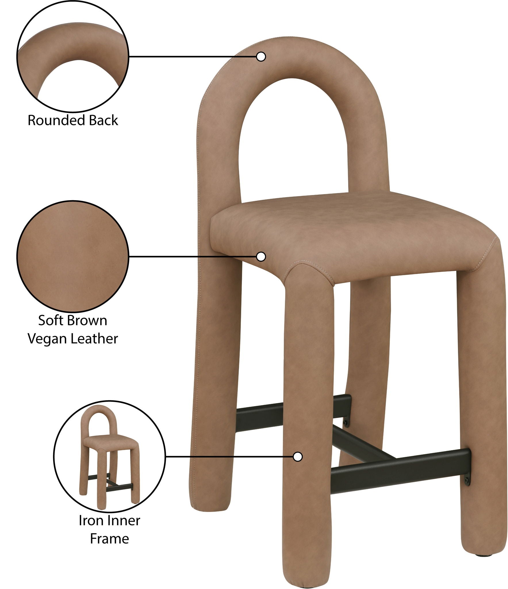 Amari - Faux Leather Stool