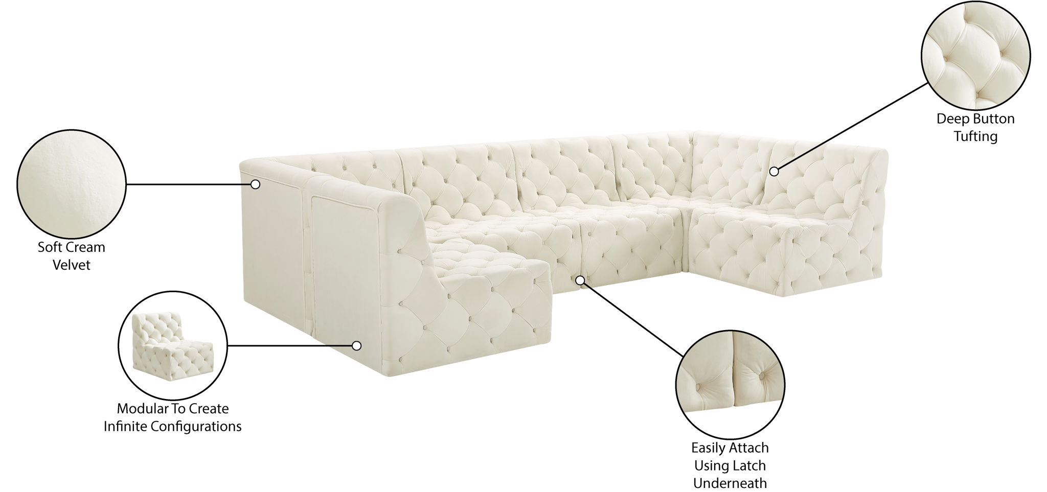 Tuft - 6 Piece Modular Sectional