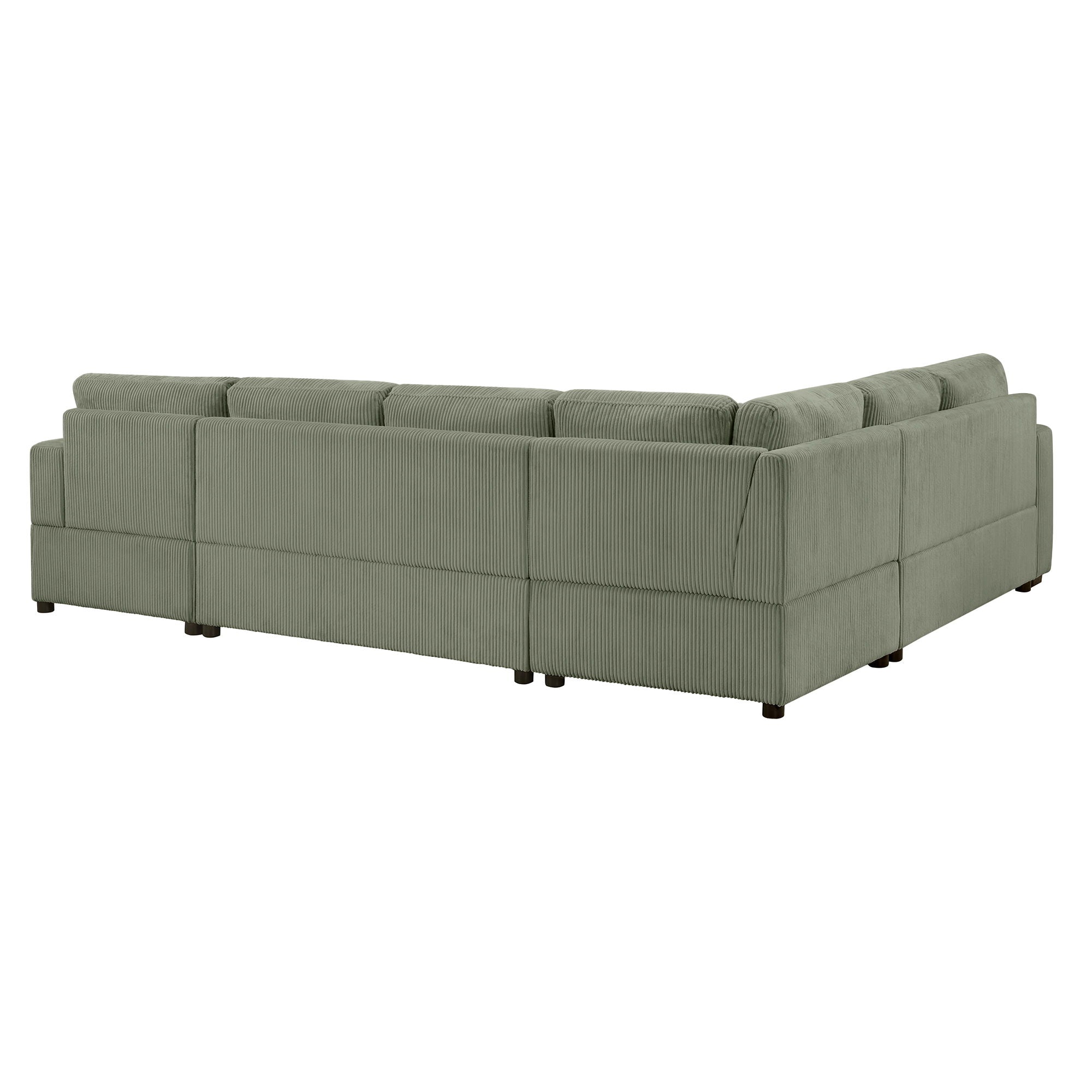 Oversized Sectional U-Shaped Sofa With Chaise Lounge And Three Soft Throw Pillows
