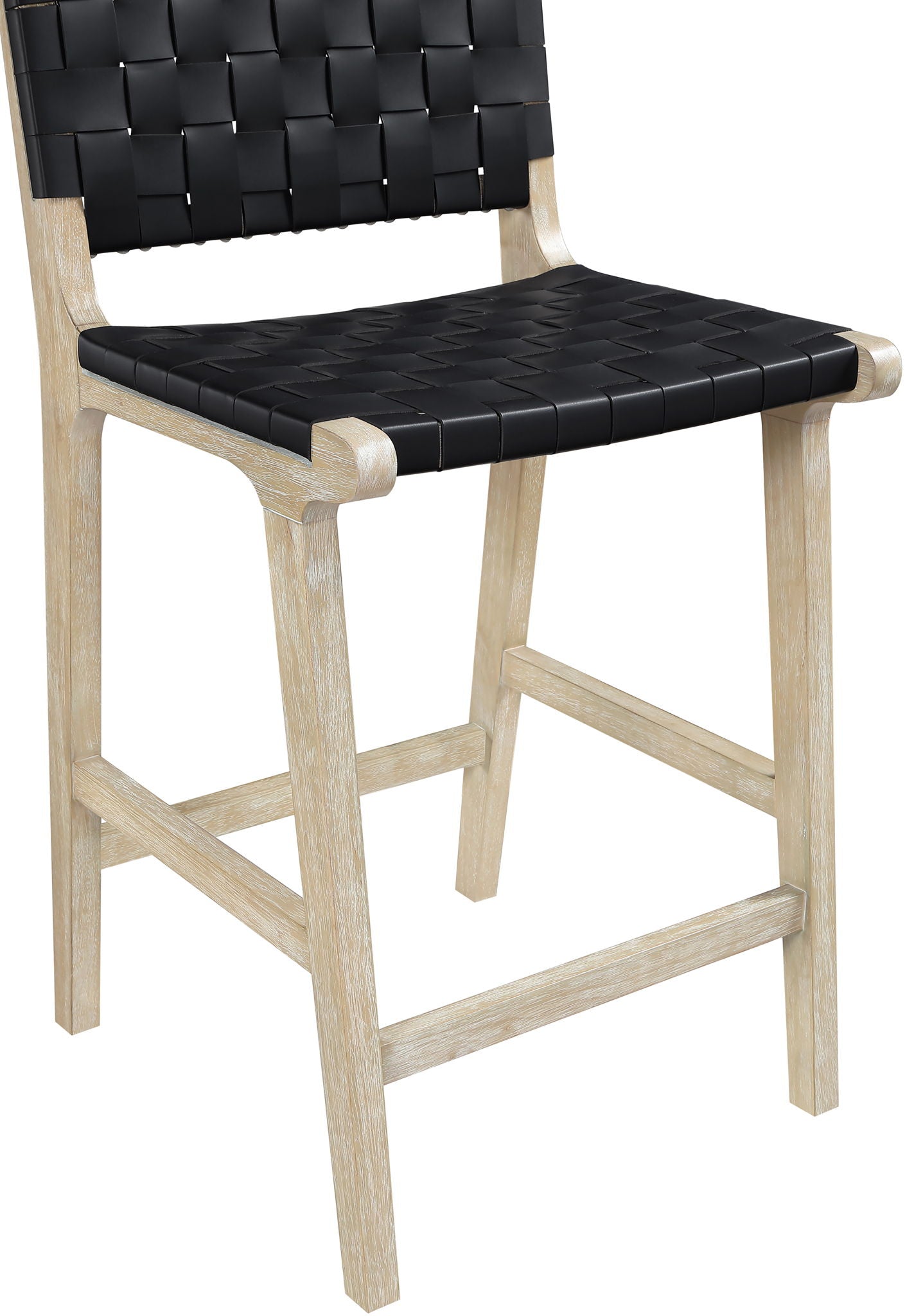 Entwine - Vegan Leather Upholstered Counter Stool - Painted Natural