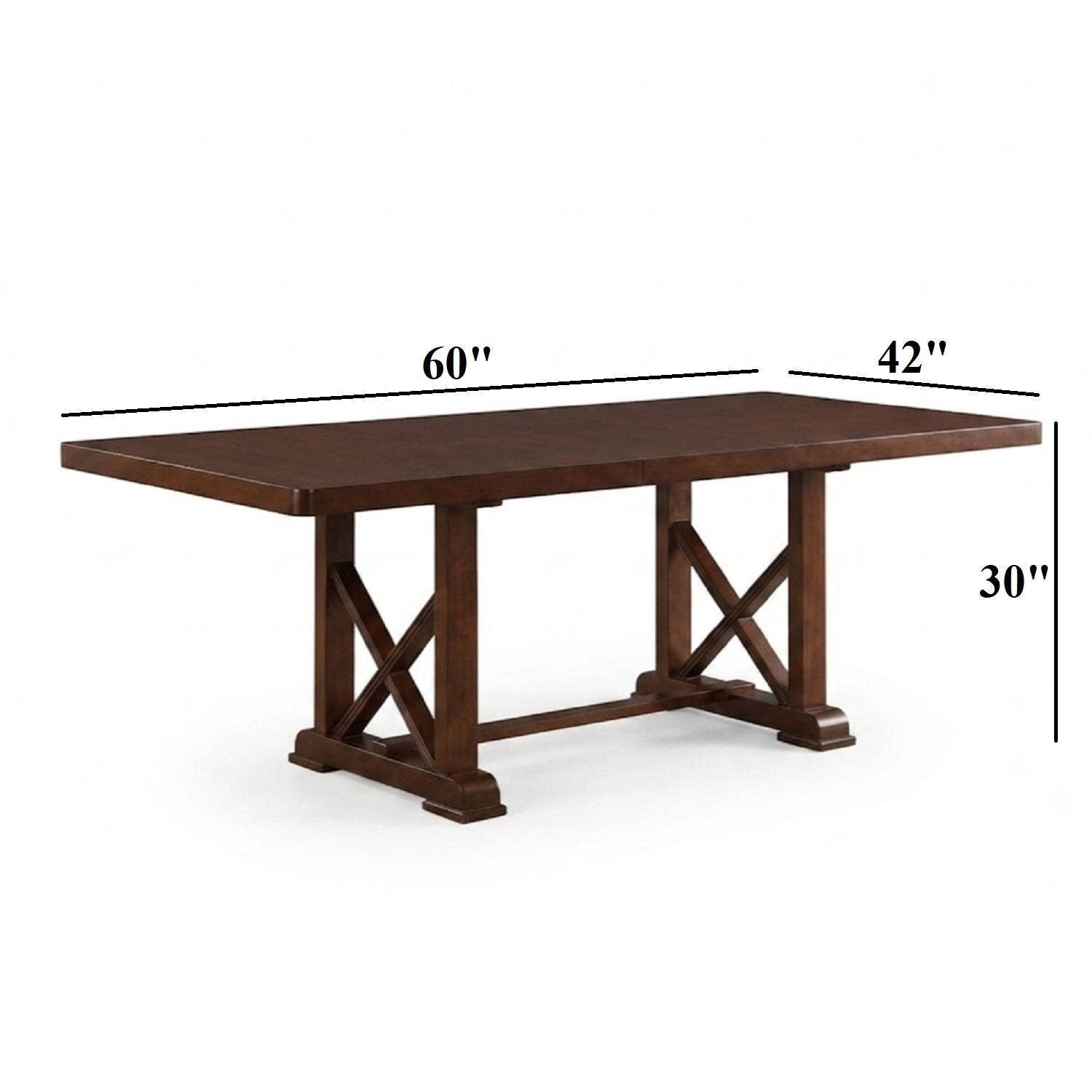 Dining Table With Leaf And Unique X Design Base - Cherry