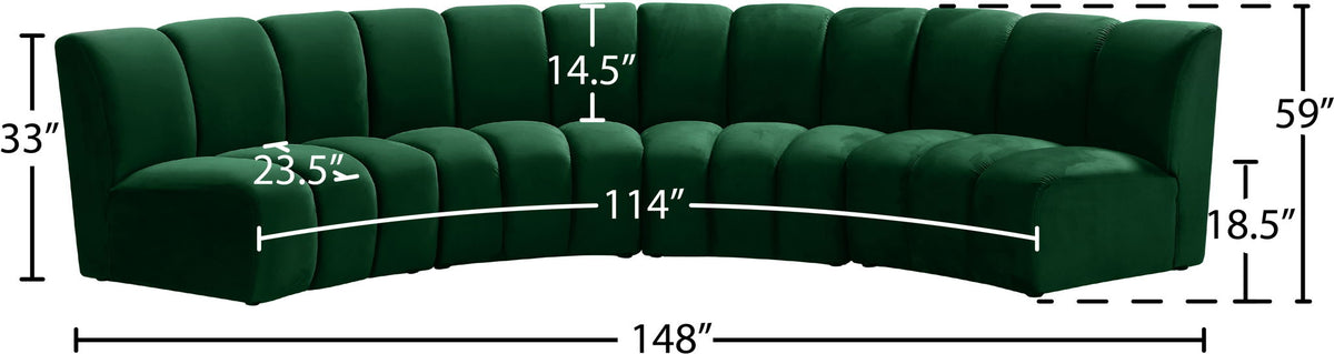 Infinity - 4 Piece Velvet Modular Sectional