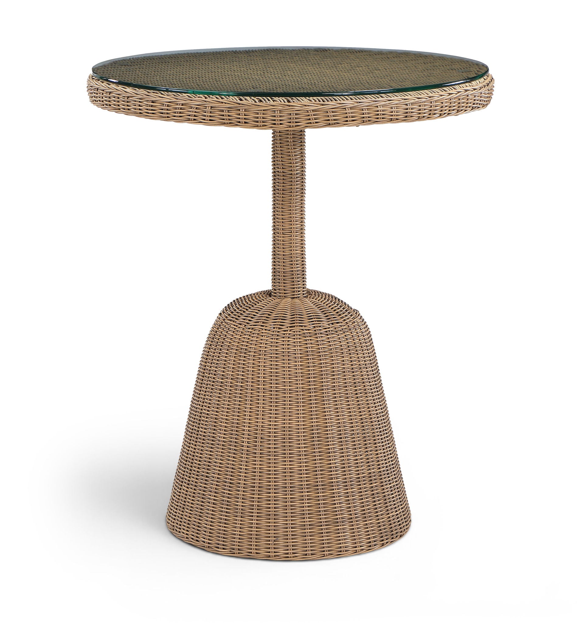 Seacrest - Tempered Glass Top And Wicker Outdoor Patio Counter Height Table