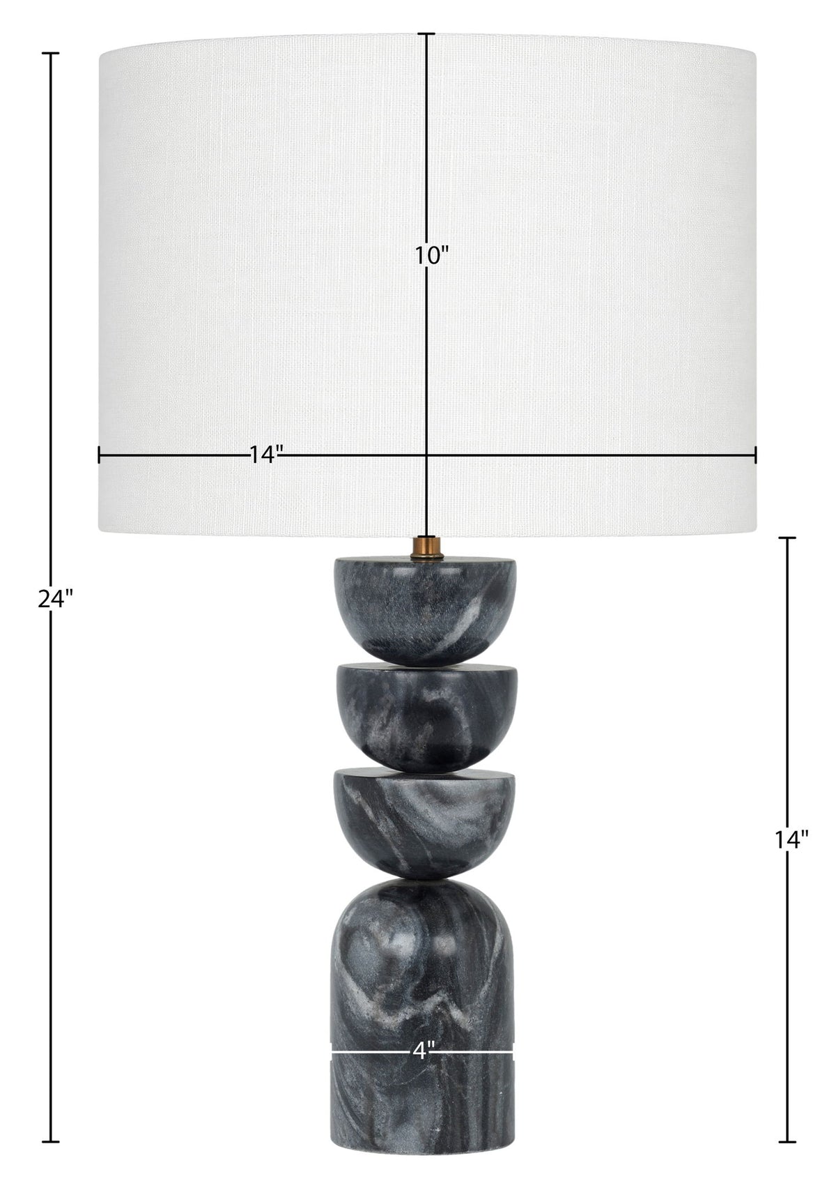 Opus - Genuine Marble, Linen Textured Fabric And Brass Table Lamp