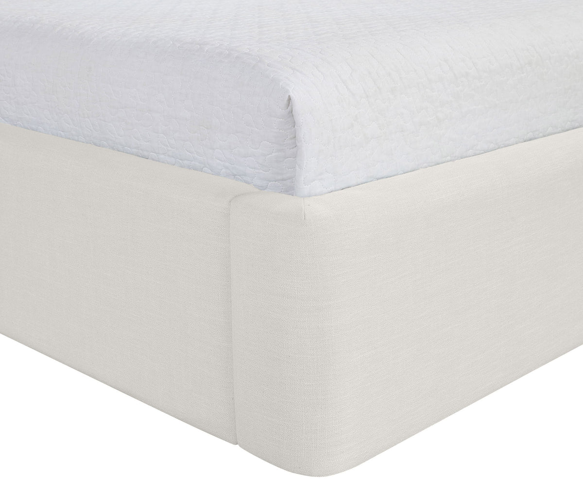 Kendall - Linen Textured Fabric Upholstered Bed - Cream