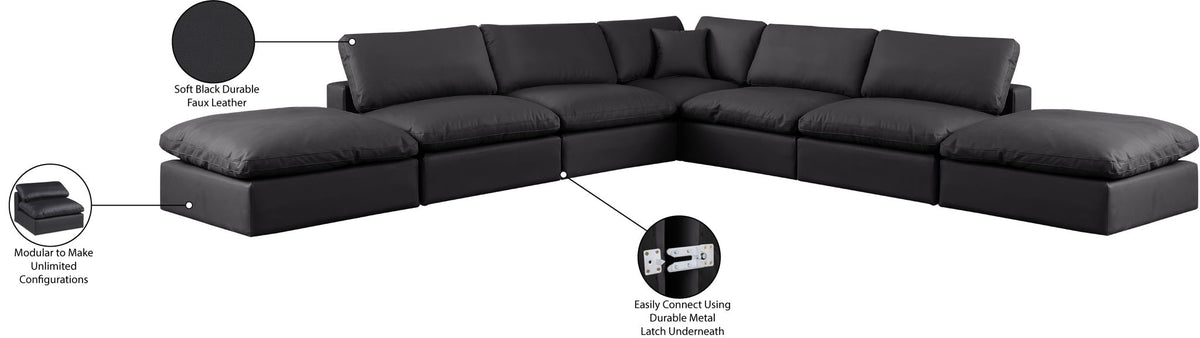 Comfy - 7 Piece Faux Leather Modular Corner Sectional