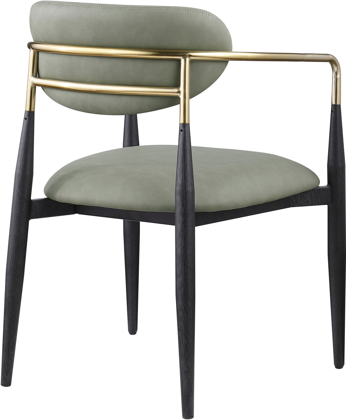 Ronda - Vegan Leather Upholstered Dining Arm Chair - Black Legs