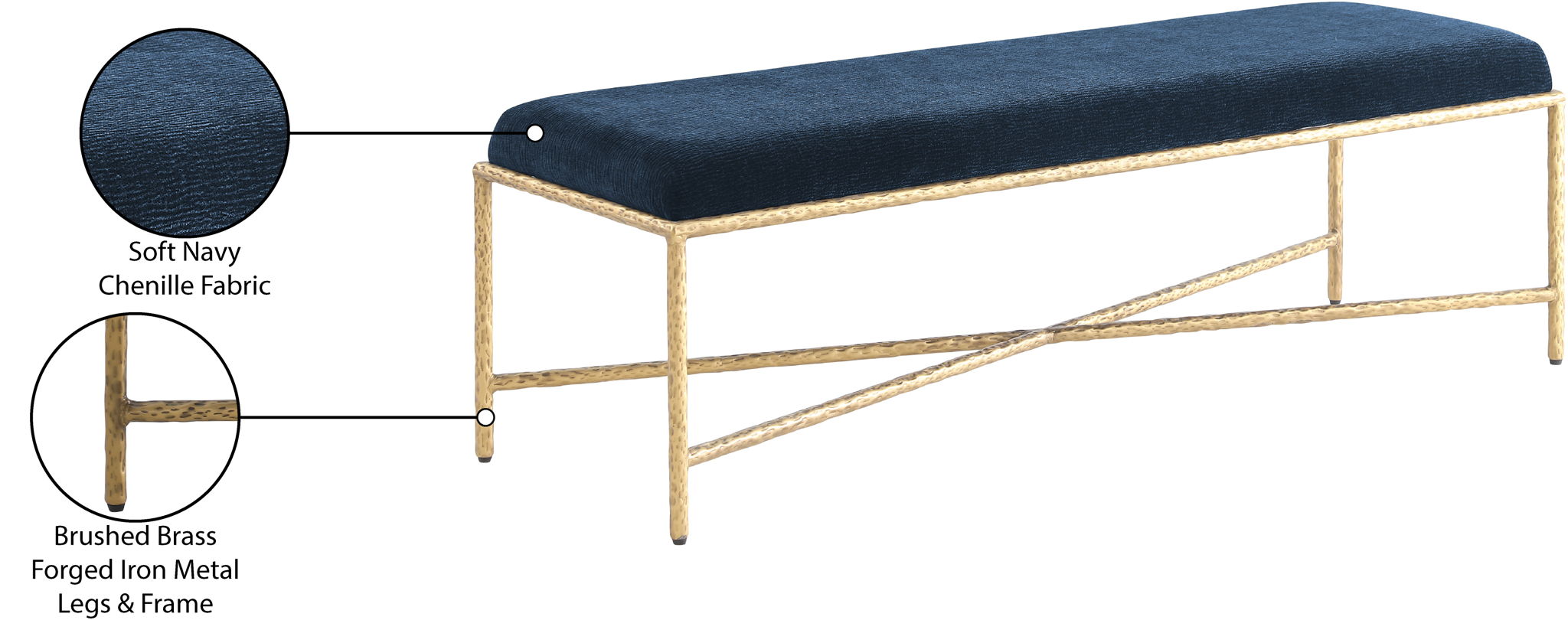 Valley - Bench With Gold Frame