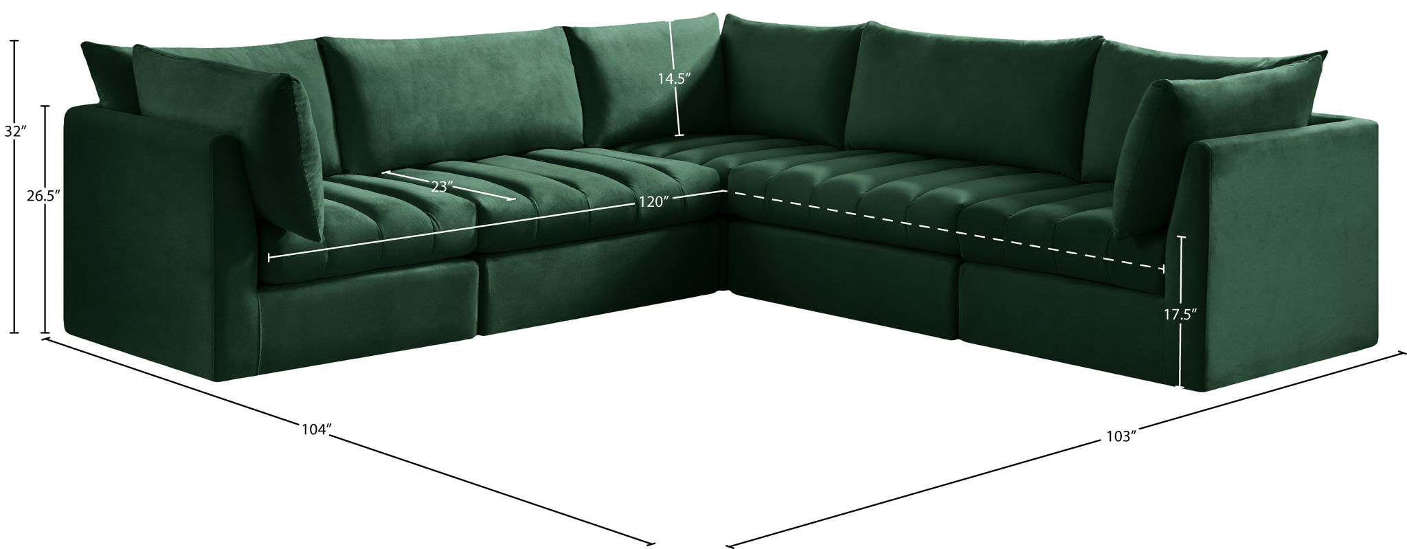Jacob - Modular Corner Sectional 5 Piece