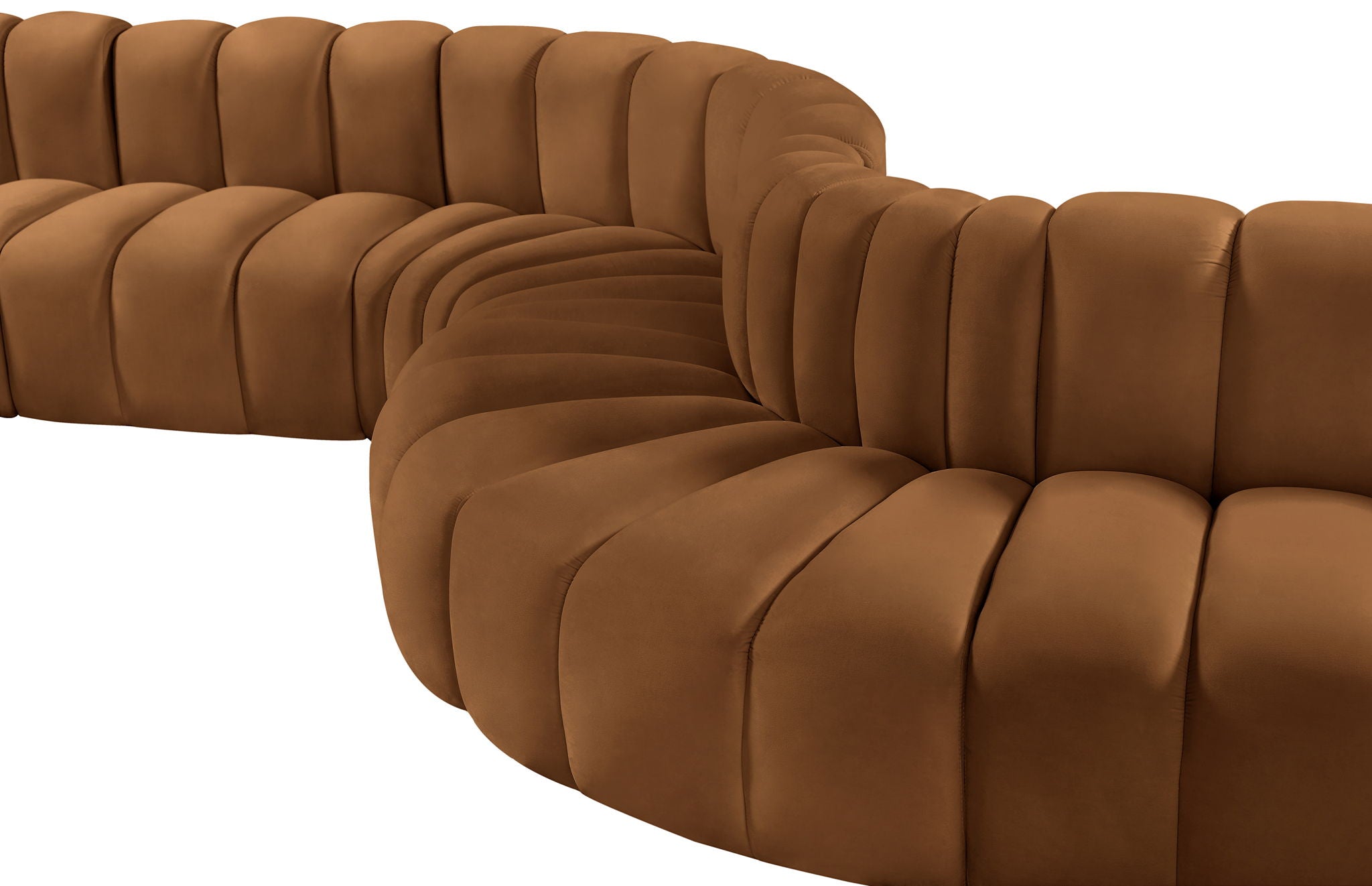 Arc - Velvet 6 Piece Modular Sofa - Saddle