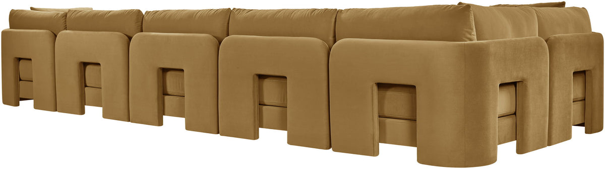 Hammond - Velvet Performance Fabric Upholstered 6 Piece L-Shaped Sectional