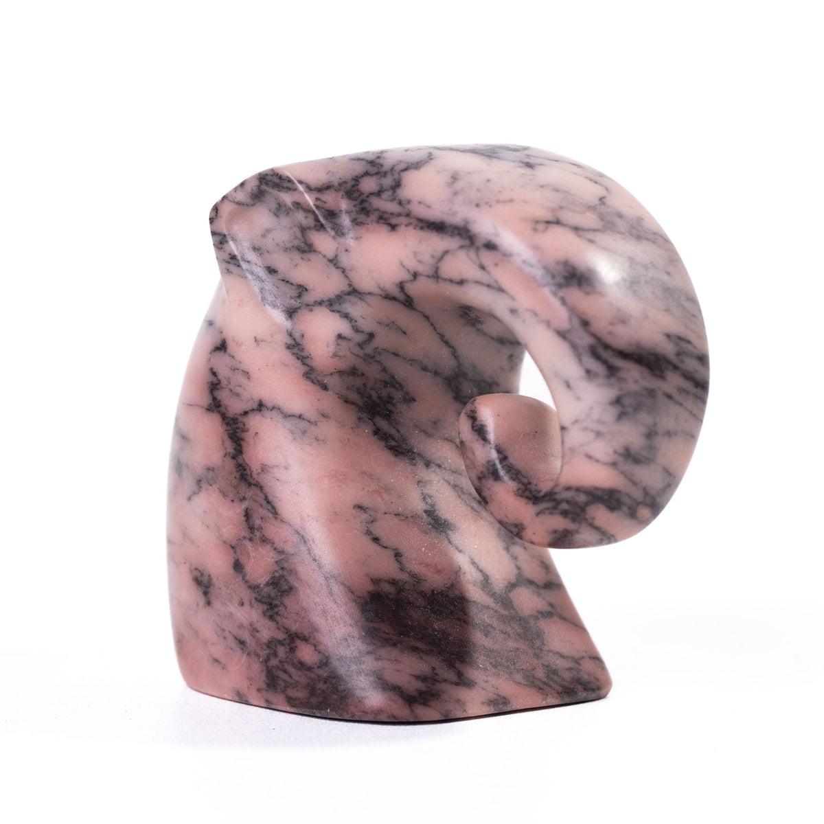 Marble Elephant Statue - Pink Green