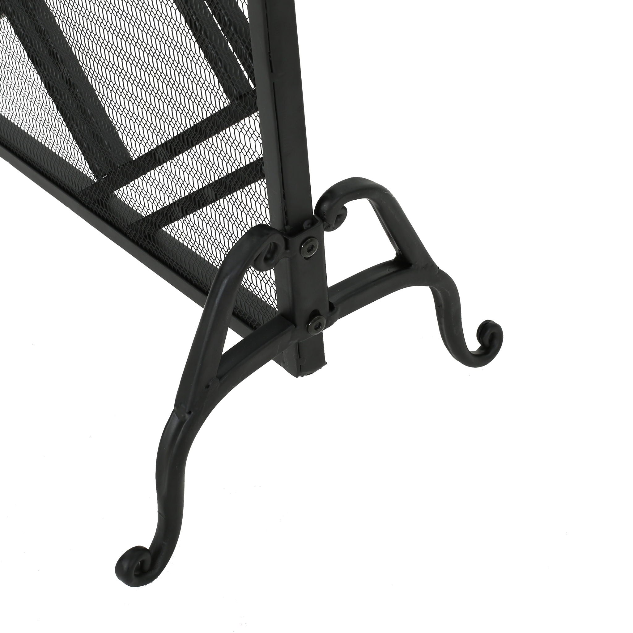 Elegant Design Fire Screen Protective Barrier Iron - Black