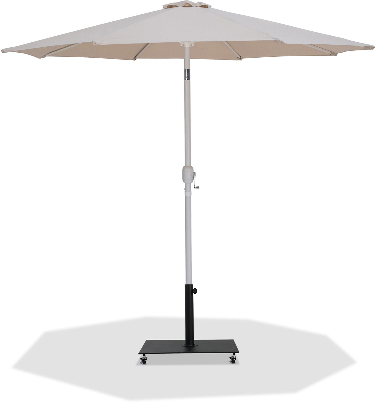 Fiji - Aluminum Patio Umbrella With Square Black And White Base