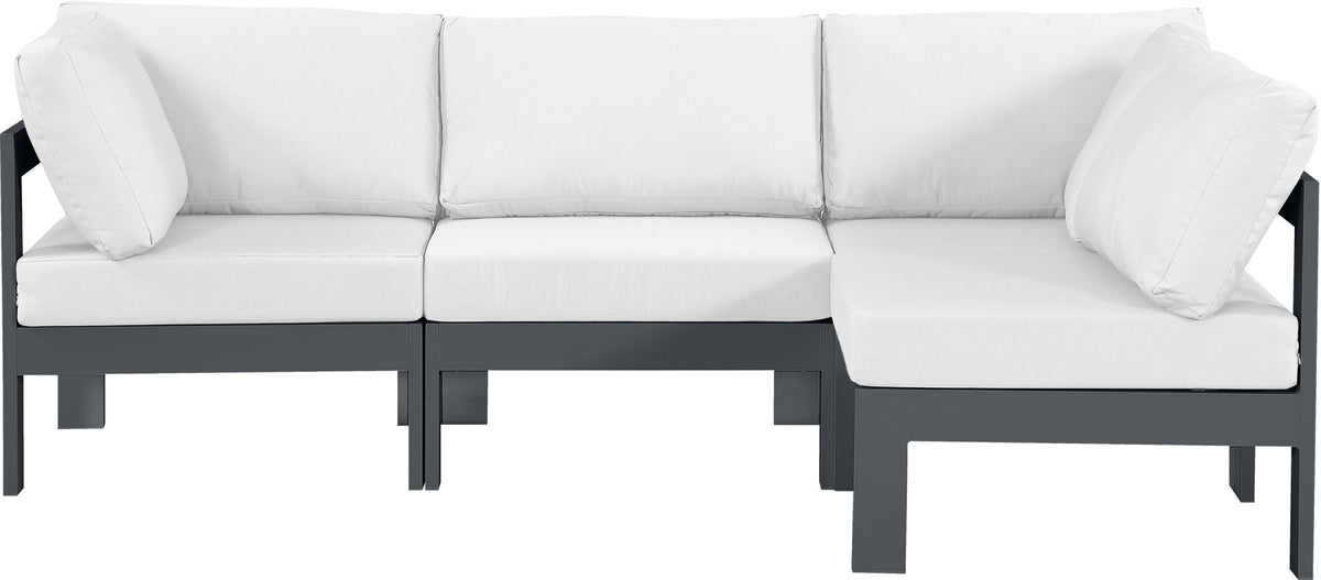 Nizuc - Outdoor Patio 4 Piece Modular Sectional With Gray Frame
