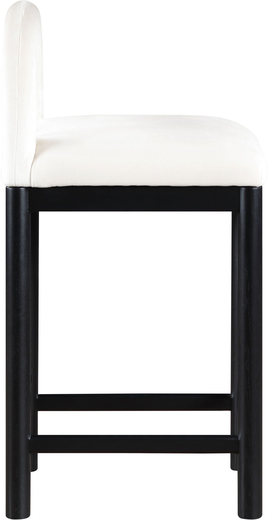 Conrad - Velvet Counter Stool With Black Legs
