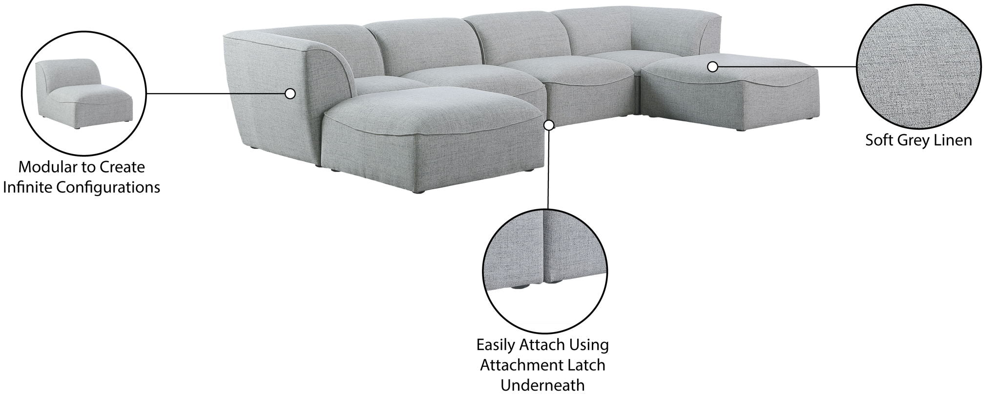 Miramar - 6 Piece Modular Sectional