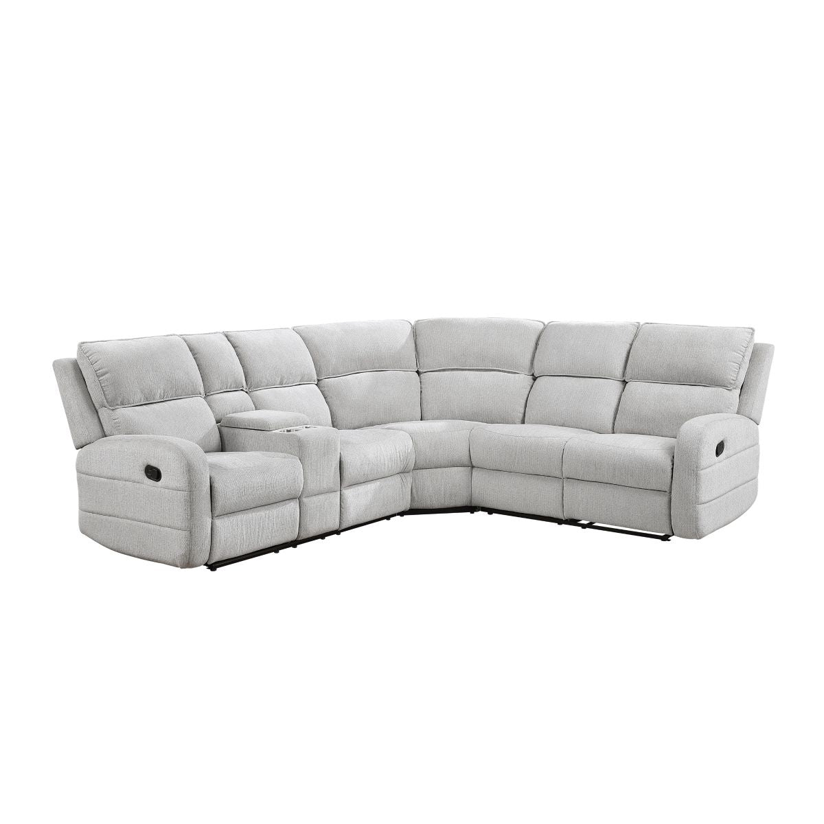 Thorne - 3 Piece Reclining Sectional With Left Console - Light Gray