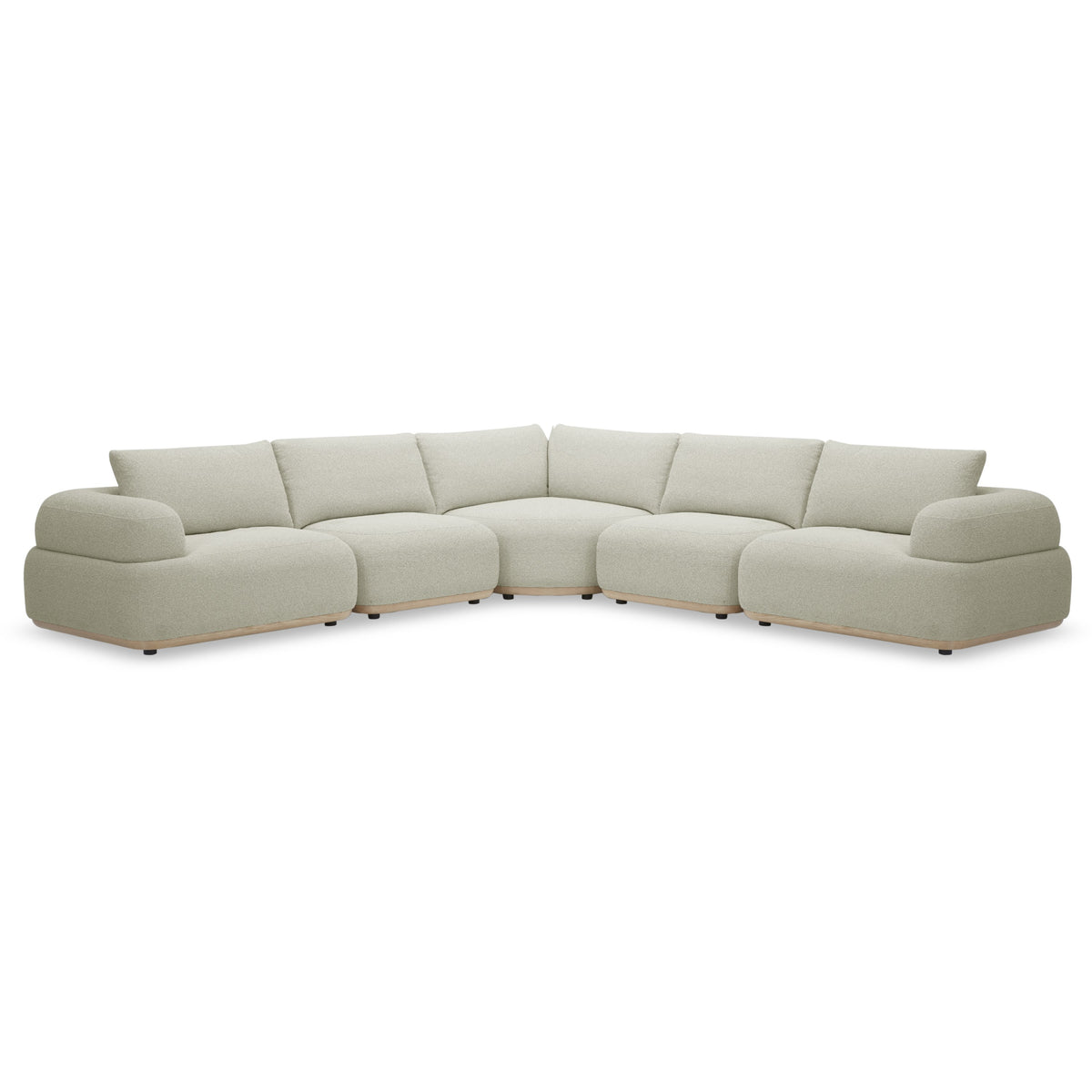 Evans - Contemporary Off-White Fabric Modular Sectional Sofa-5-Piece Sectional - original 1