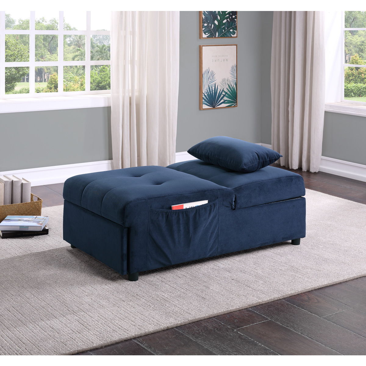Garrell - Lift Top Storage Bench With Pull-Out Bed