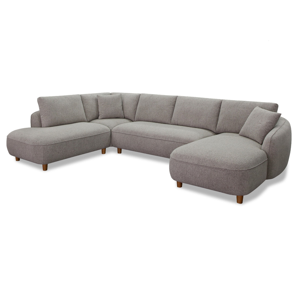 Joslin - Modern Grey Fabric U-Shaped Sectional Sofa - original 1