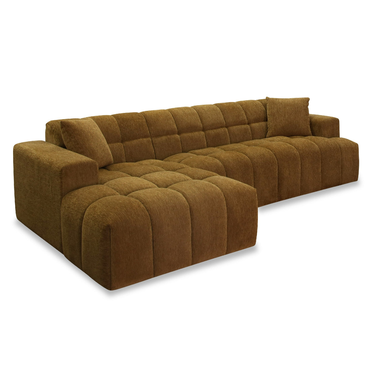 Shapiro - Modern Brown Fabric Sectional Sofa w/ Left Facing Chaise - original 1