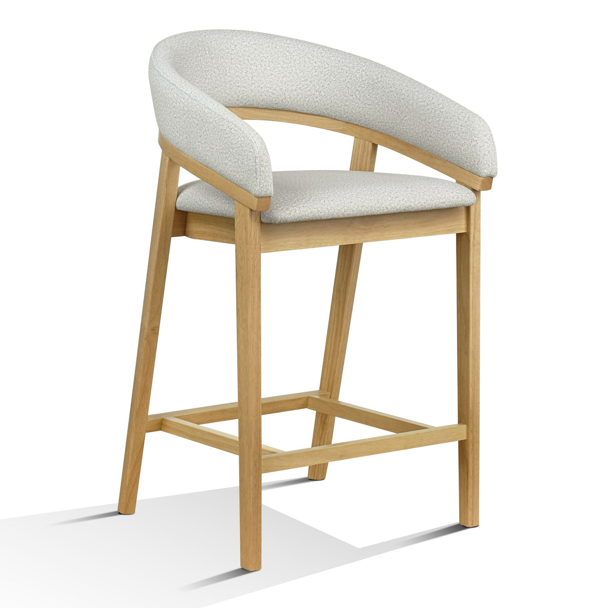 Truman - Mid-Century Modern Grey + Natural Oak Counter Chair (Set of 2) - original 1