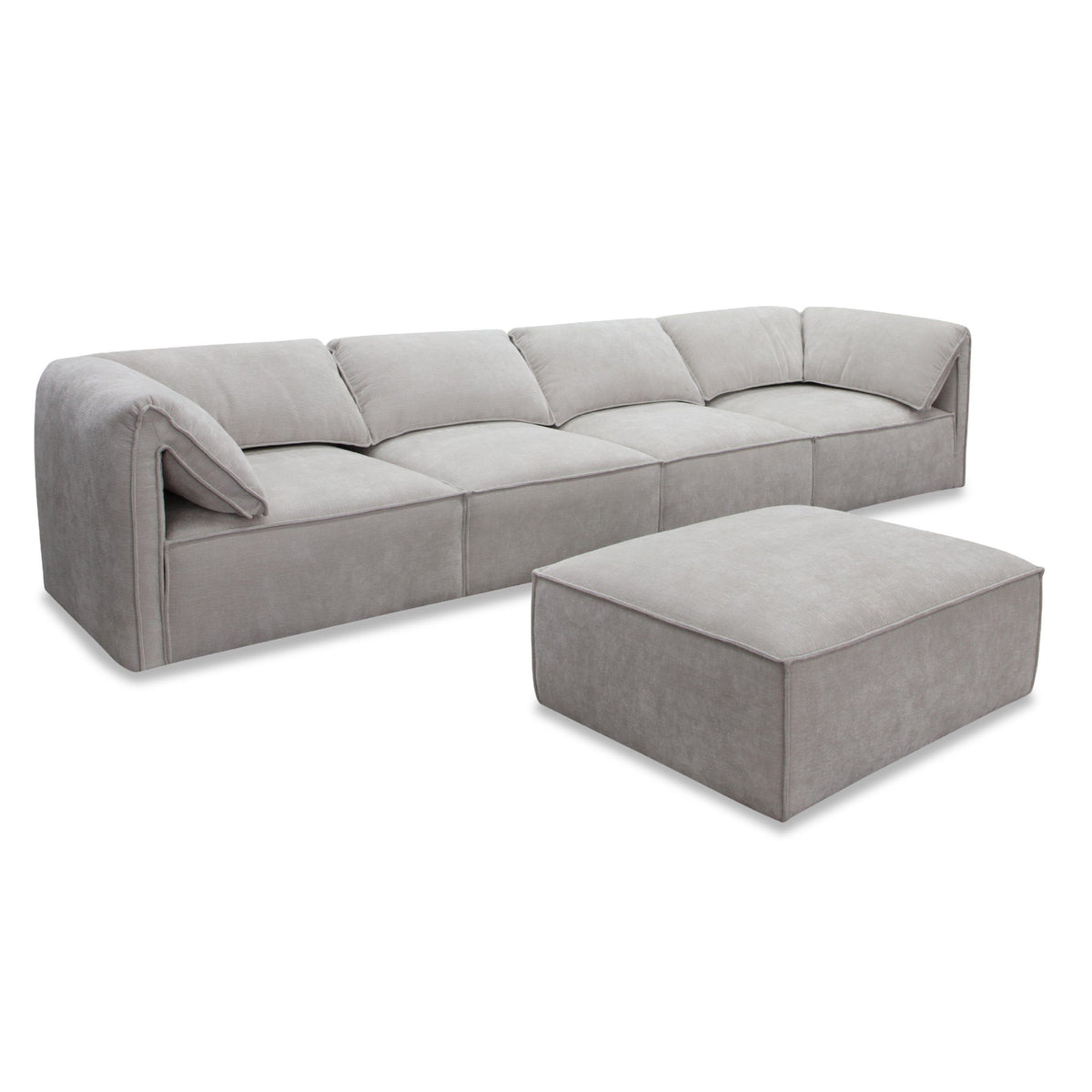 Gene - Modern Light Grey Fabric Modular Sectional Sofa - original 1