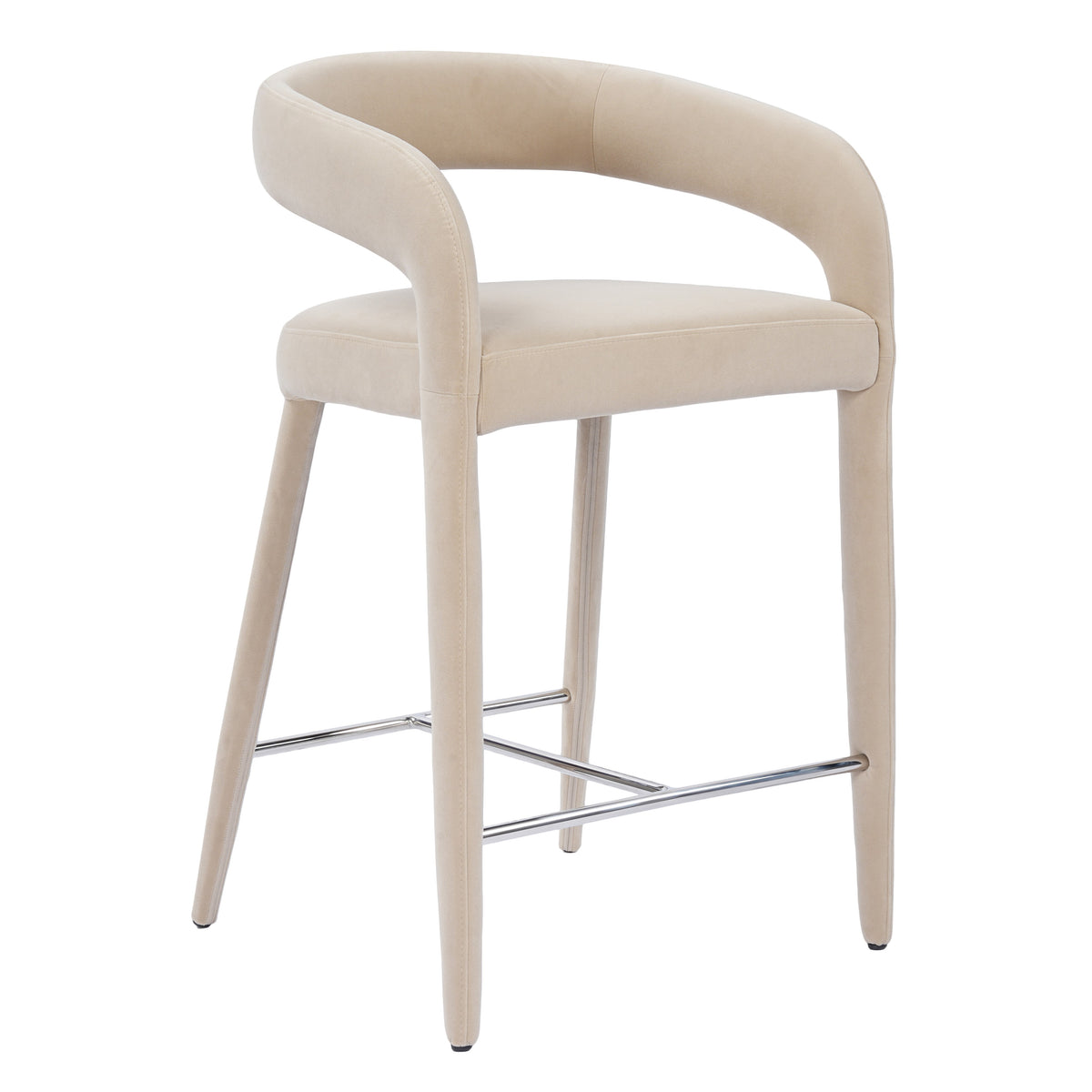 Mundra - Modern Beige Fabric Counter Chair - original 1