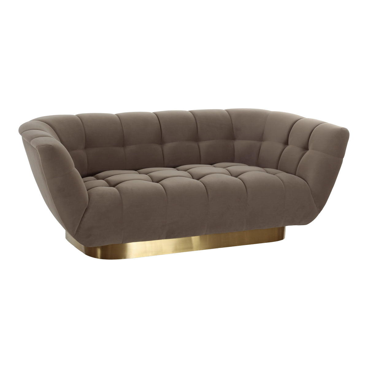 Granby - Glam Taupe Fabric and Gold Loveseat - original 1