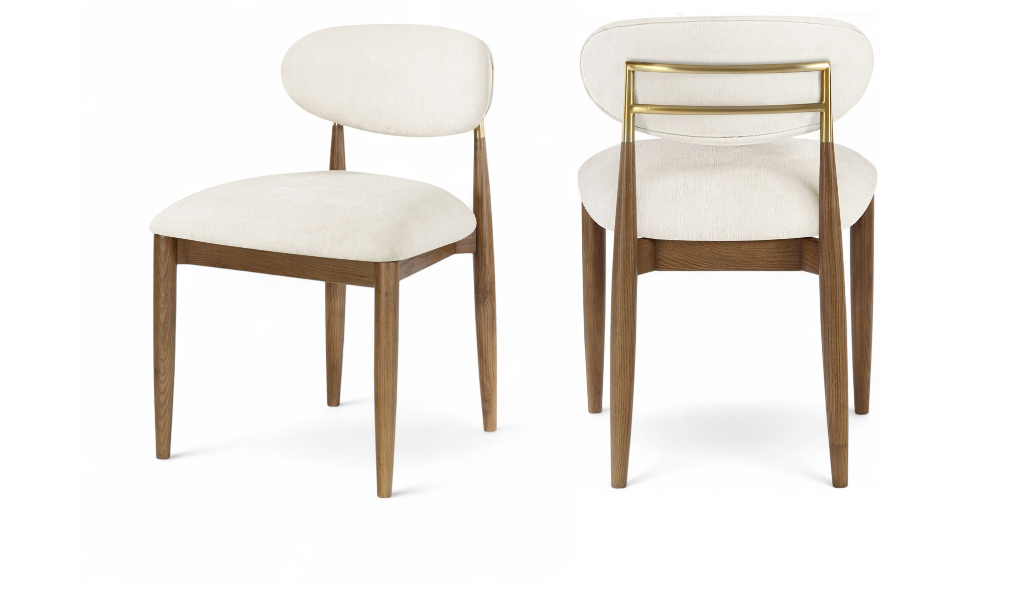 Riccio - Fabric Dining Side Chair (Set of 2) - Walnut Frame