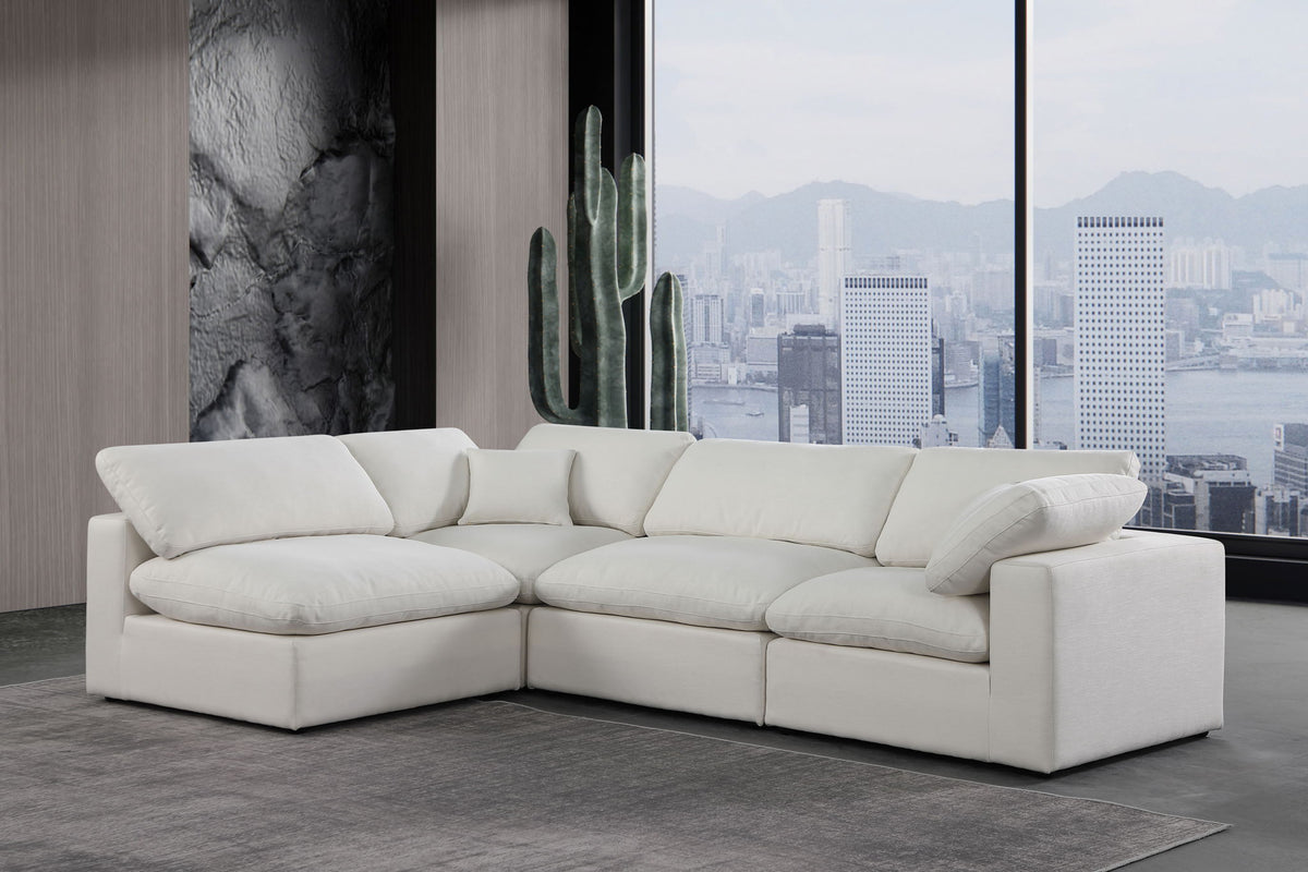 Comfy - 4 Piece Linen Fabric Modular Armless Sectional