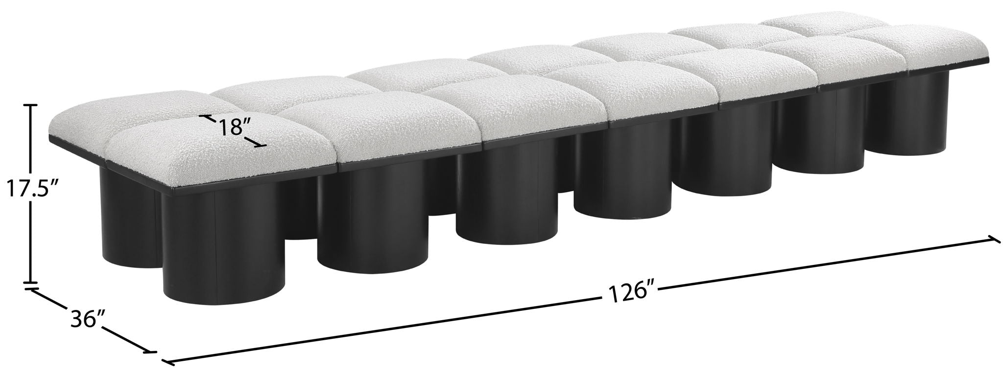Pavilion - 14 Piece Modular Bench With Black Base